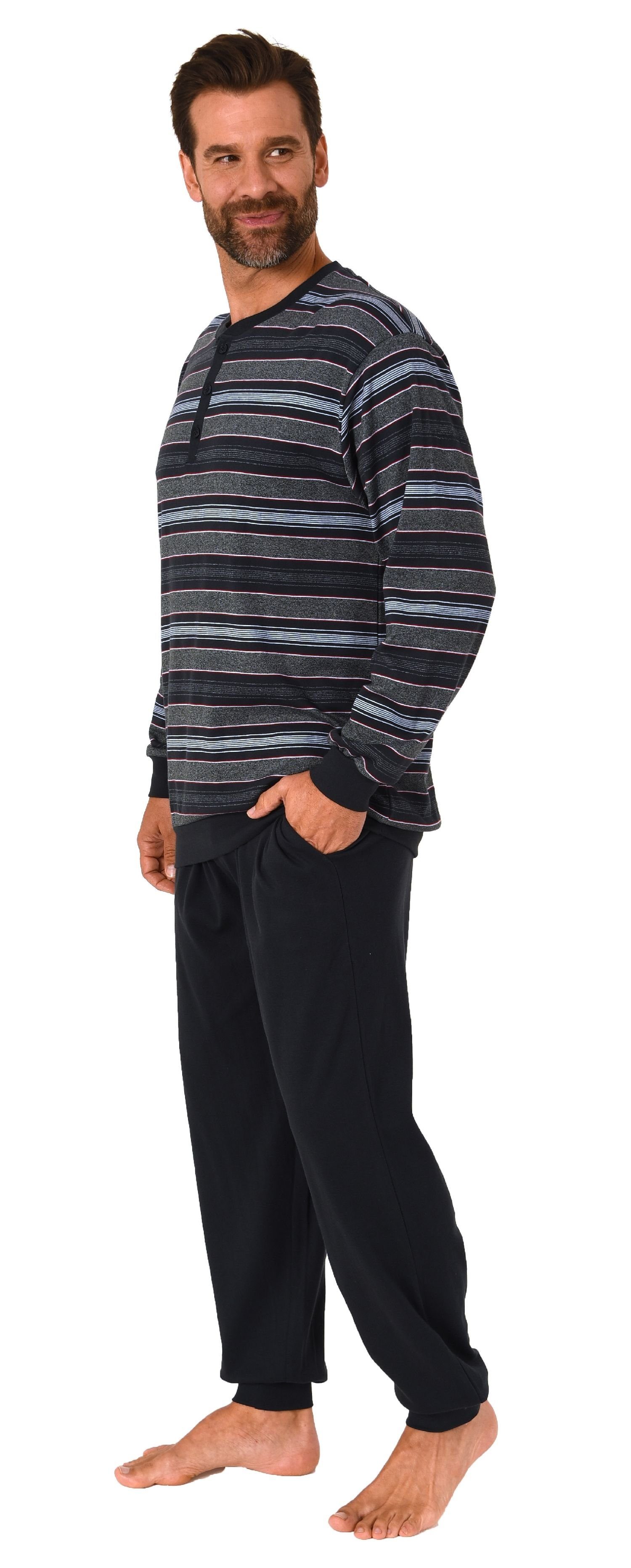 Normann Pyjama Herren Pyjama mit Bündchen günstig online kaufen