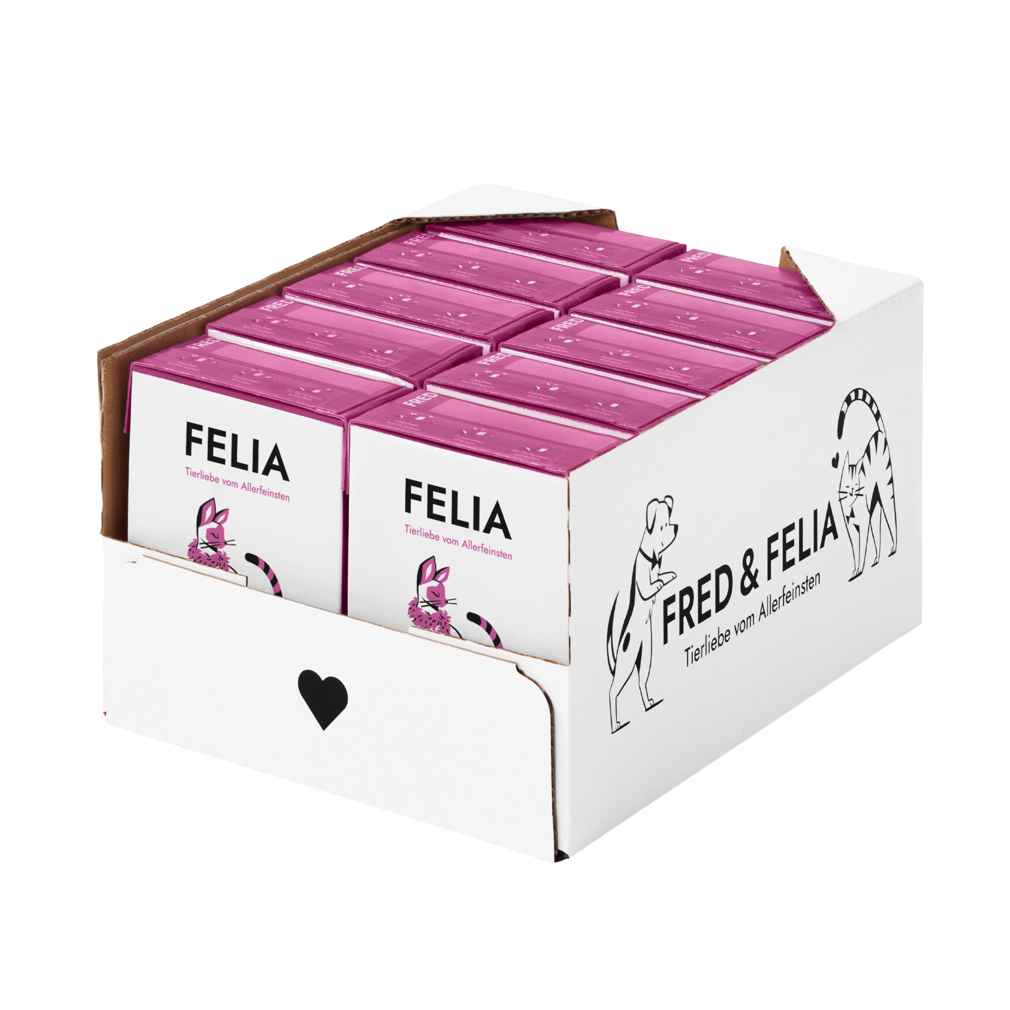 FRED & FELIA FELIA Pferd (10er Pack), Nassfutter für: Katzen, Monoprotein, hoher Fleischanteil, getreidefrei