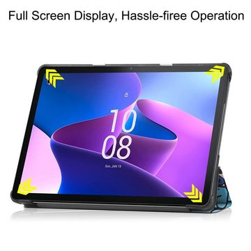 Wigento Tablet-Hülle Für Lenovo M10 3. Gen 2022 3folt Wake UP Smart Cover Tablet Tasche Etuis Hülle Case Schutz Motiv 1