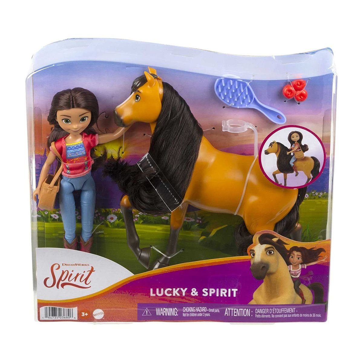 Pferd, Spielfigur Lucky HFB89 Spielset, - & DreamWorks mit Mattel - - Spirit Mattel® Puppe Spirit