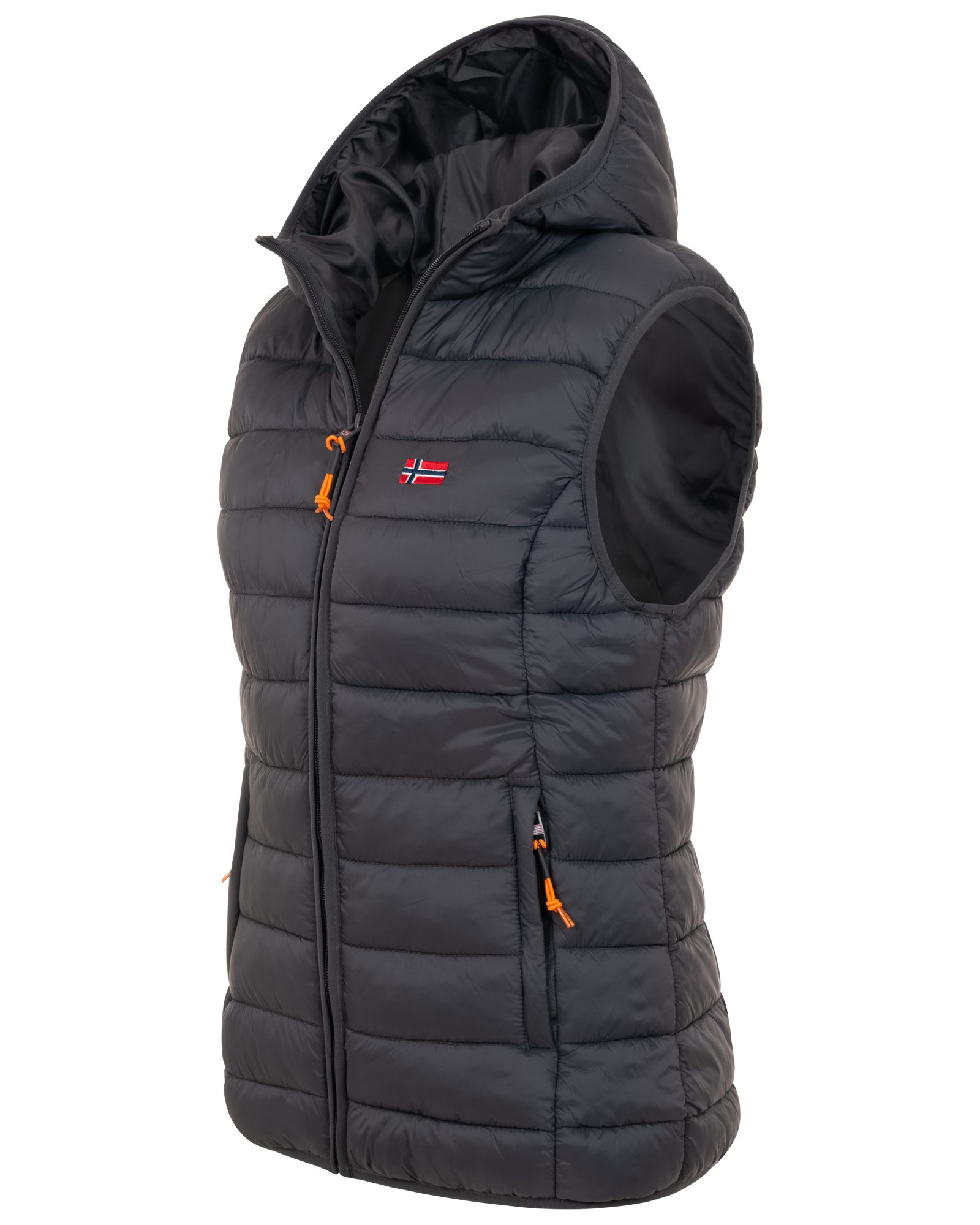 Geographical Norway Steppweste Damen Steppweste mit Kapuze Frühlings sportlich Übergangs Weste Herbst