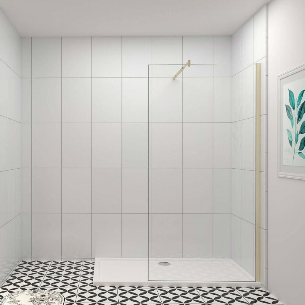 Duschparadies Duschwand Golden Walk in Dusche Trennwand Duschtür Glastür Mi günstig online kaufen