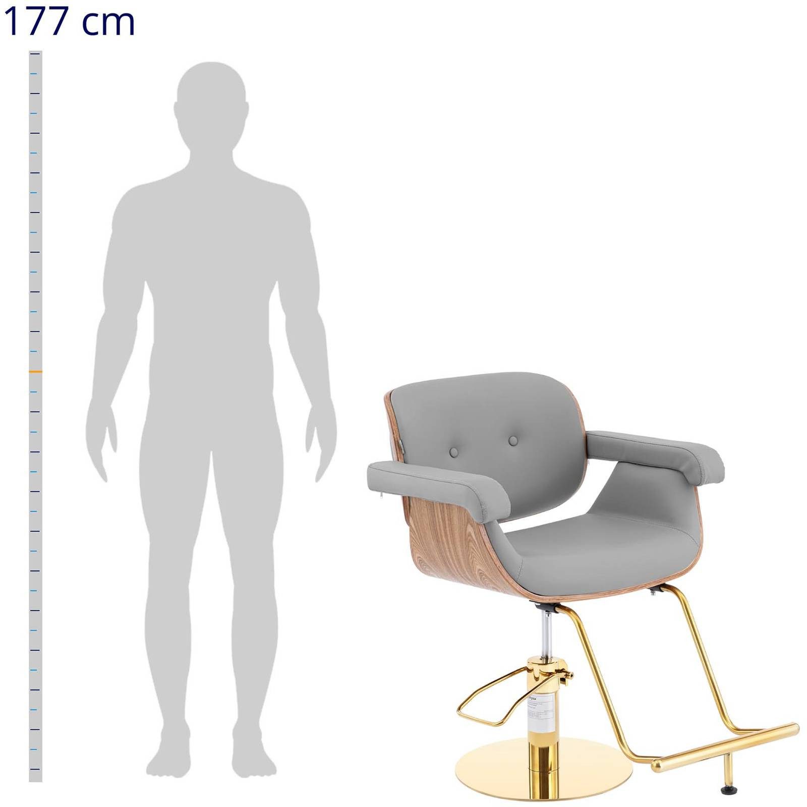 Physa Armlehnstuhl Friseurstuhl mit Fußstütze Barber-Stuhl günstig online kaufen