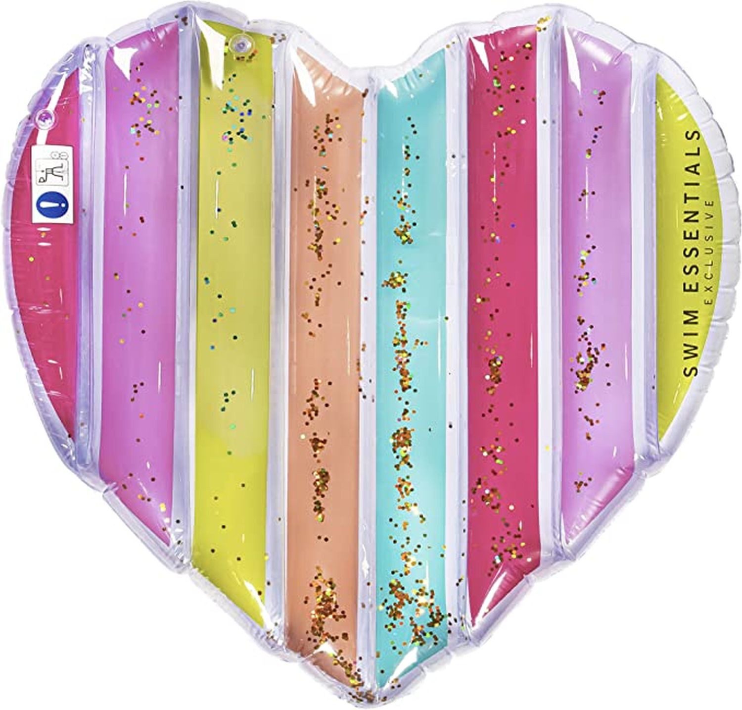 Luftmatratze Swim Essentials Luftmatratze Herz Regenbogen 150 x 100 cm