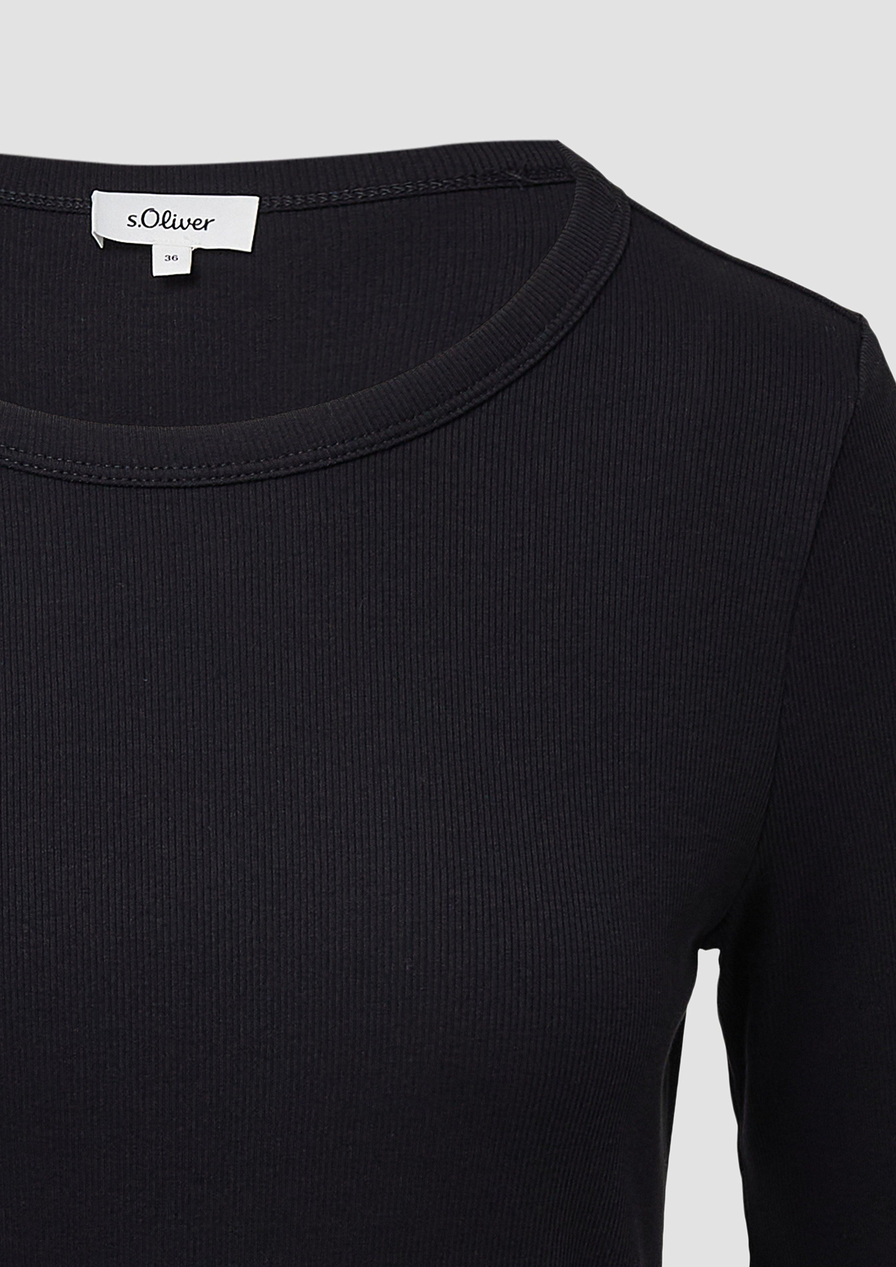 s.Oliver Kurzarmshirt Ripp-Shirt im Slim Fit günstig online kaufen