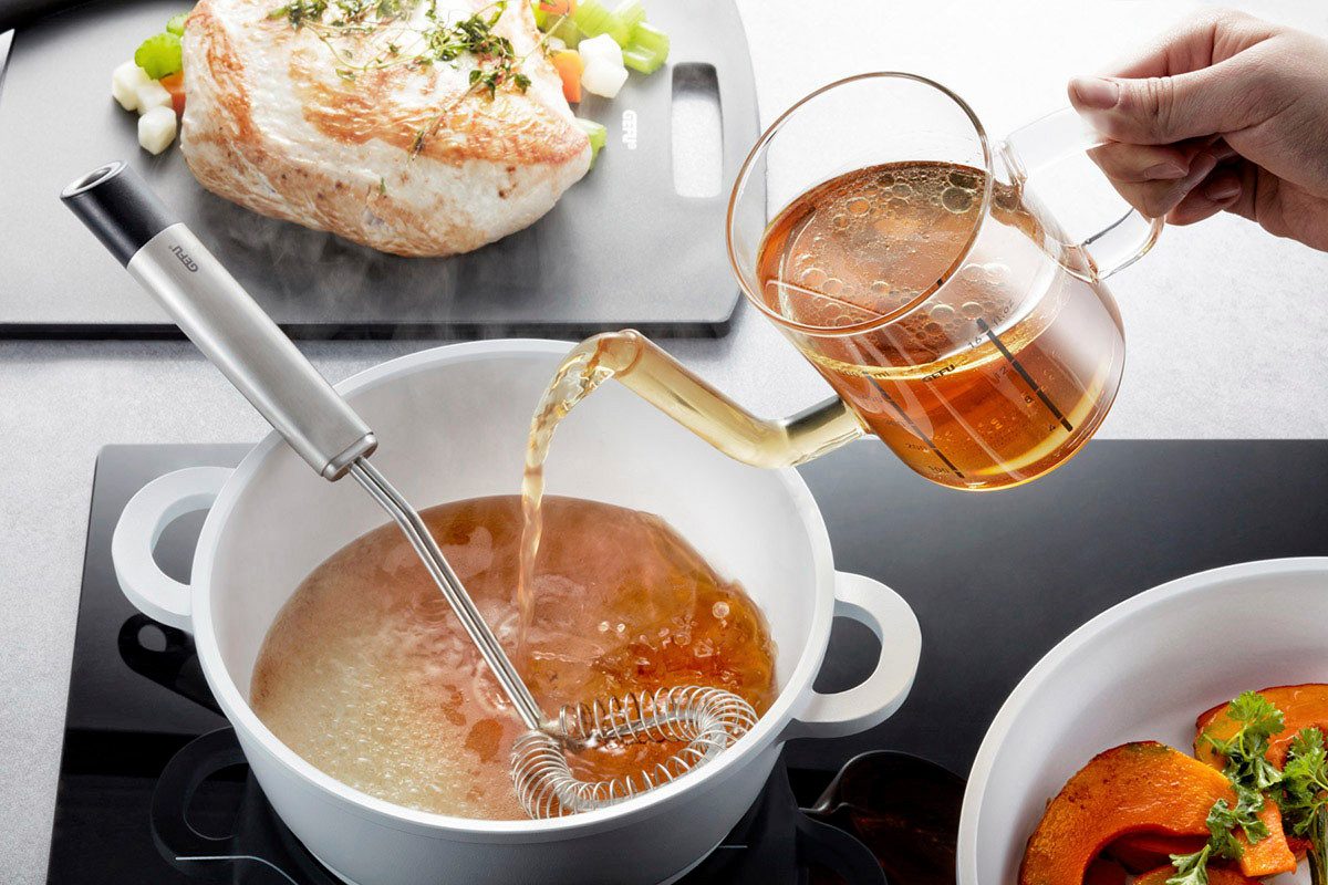 GEFU Fetttrennkanne SEPARATO, Borosilikatglas, effektive Fettabscheidung, 0,5 Liter