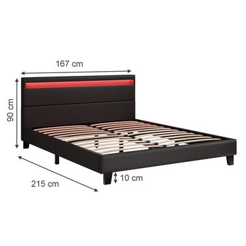 VitaliSpa® Bett Bettgestell Bern mit LED 160 cm Schwarz