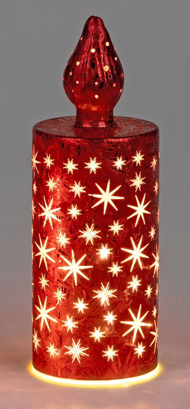 formano LED Dekolicht Kerze Frosty rot 17cm 20cm, LED fest integriert günstig online kaufen
