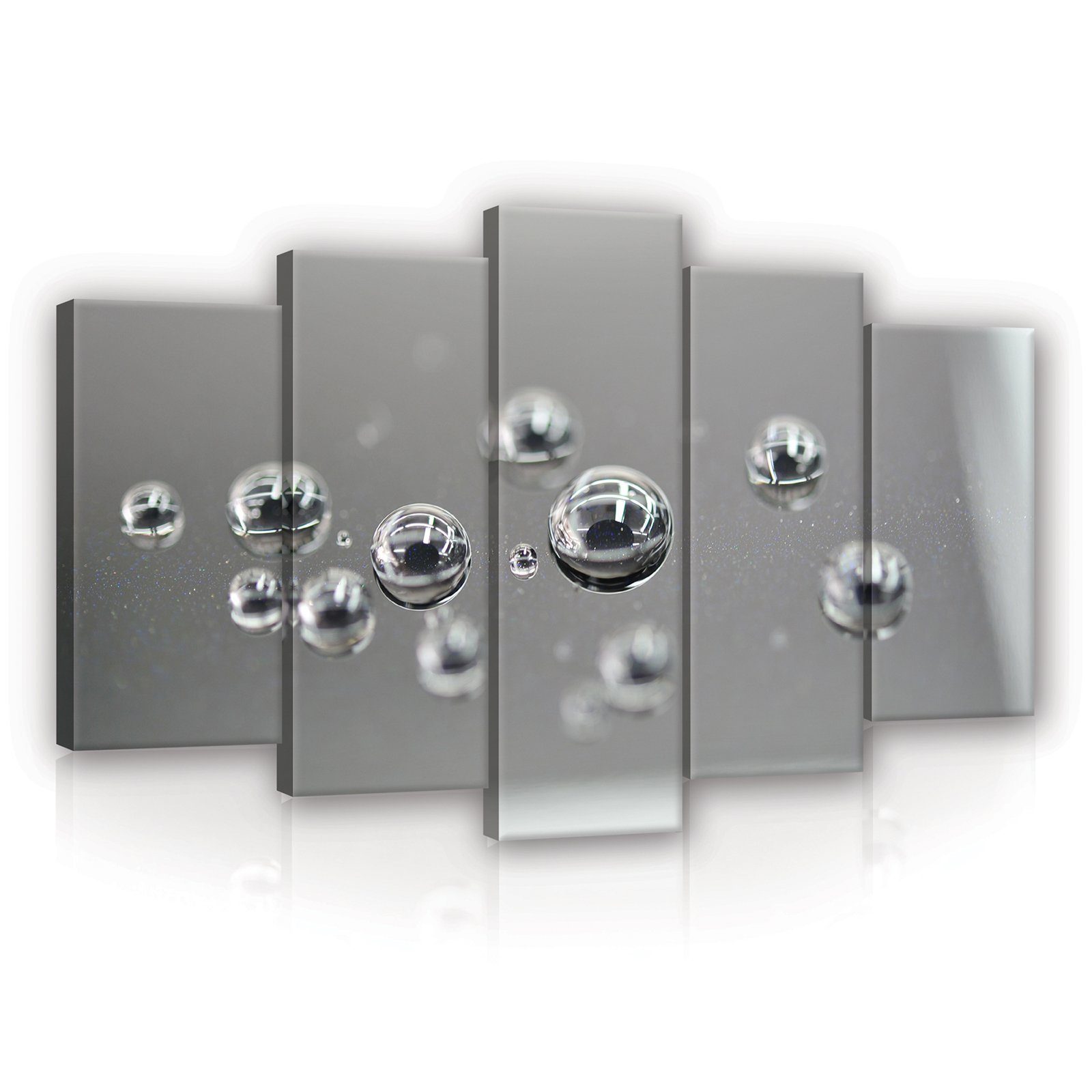 Wallarena Leinwandbild Set Abstrakt Grau Loft Wandbilder Wand Deko XXL Mode günstig online kaufen