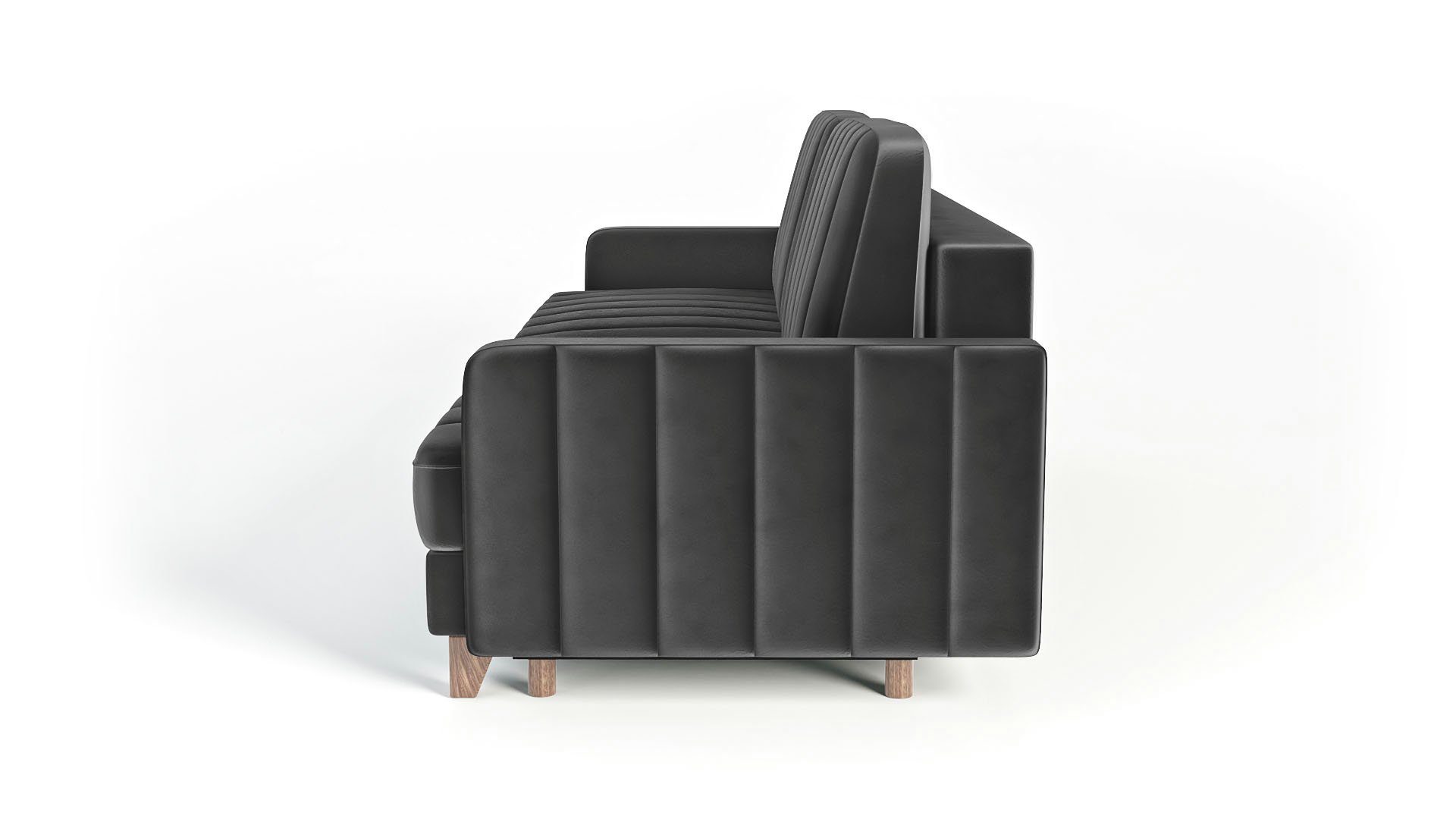 Siblo 3-Sitzer Ausklappbares Dreisitzer-Sofa Bali 3-Sitzer Grau Bettzeugbehälter - - Schlaffunktion mit Sofa