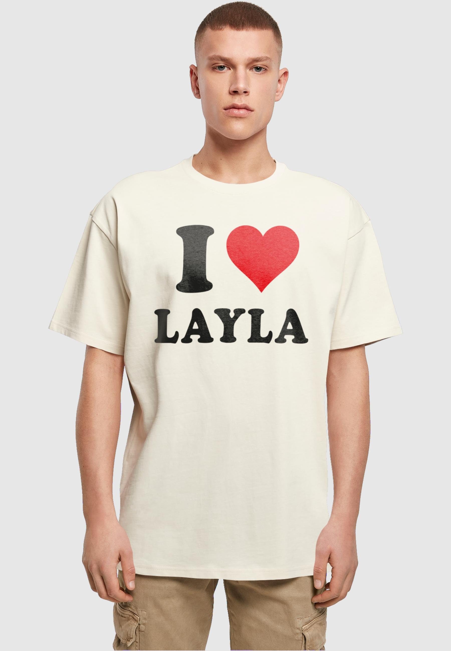 Layla (1-tlg) Oversize Herren I sand T-Shirt Tee Love Merchcode