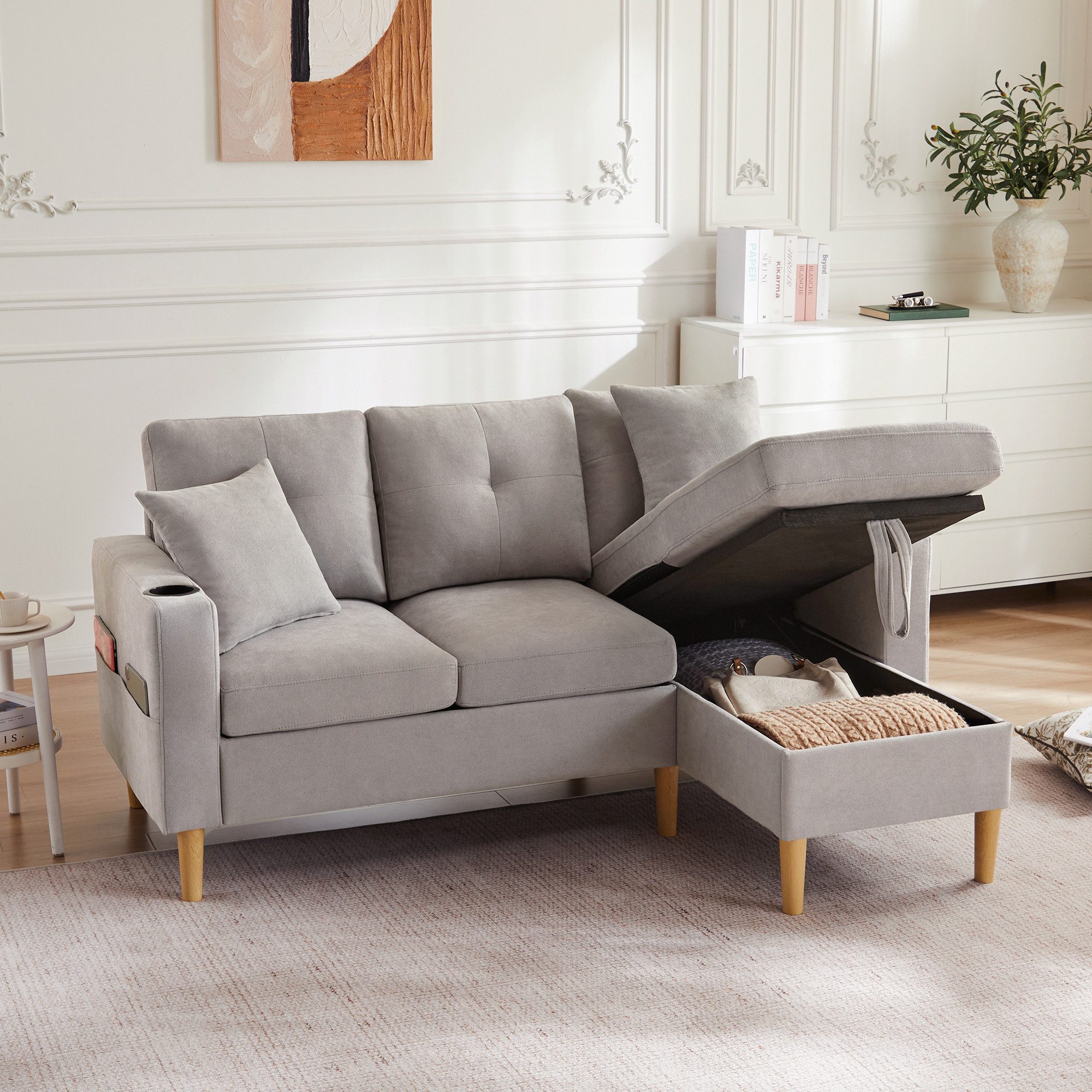 Ulife Ecksofa Modernes L-Form-Sofa mit Chaiselongue günstig online kaufen