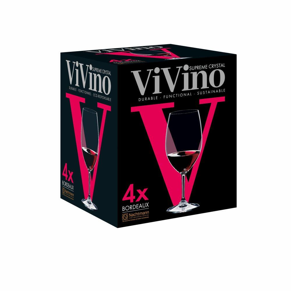 Rotweinglas ViVino Kristallglas 4-tlg., Bordeaux Nachtmann