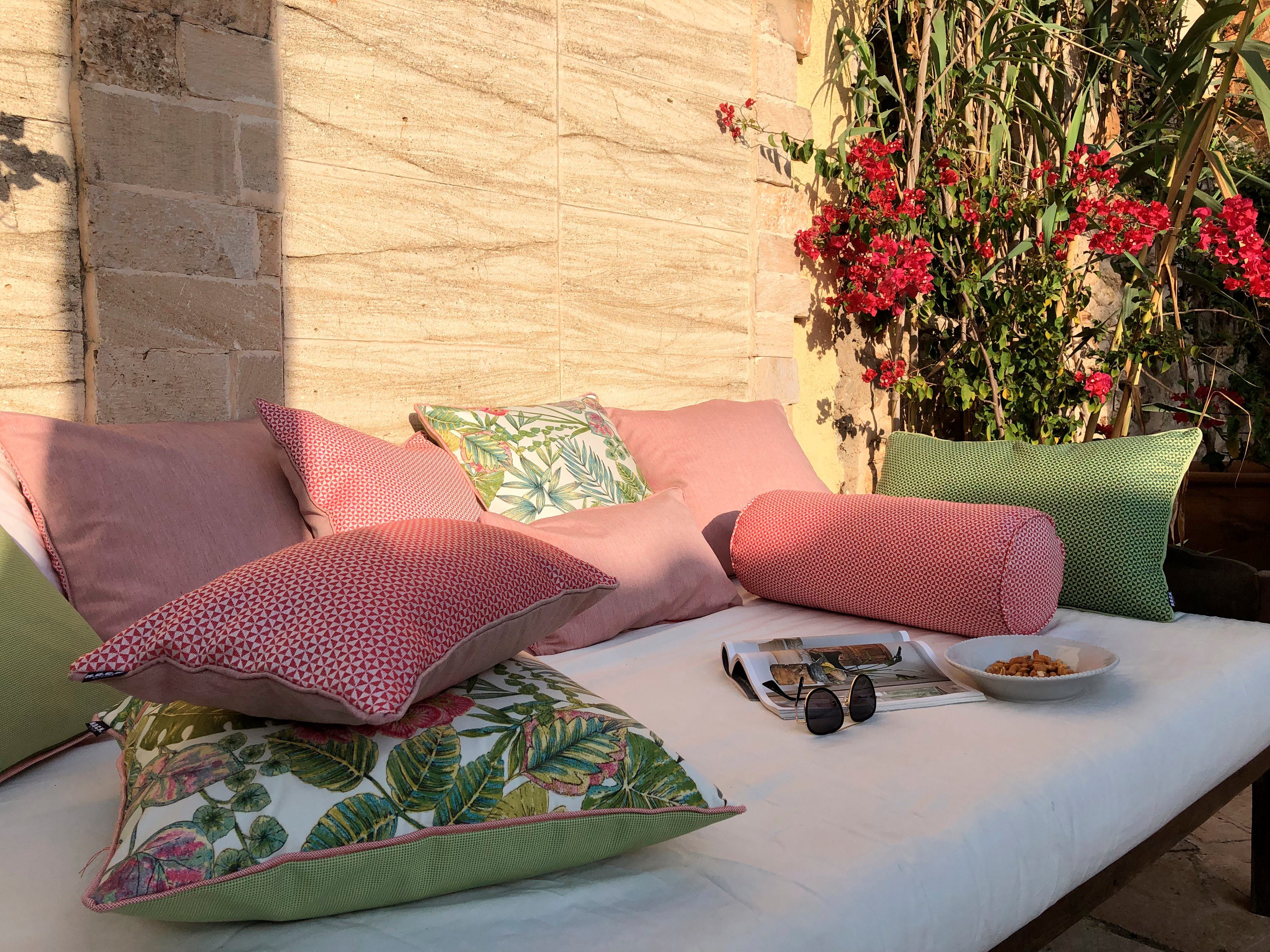 H.O.C.K. Dekokissen Eliza-Bouquet Outdoor, Outdoor geeignet, Kissenhülle mit Füllung, 1 Stück