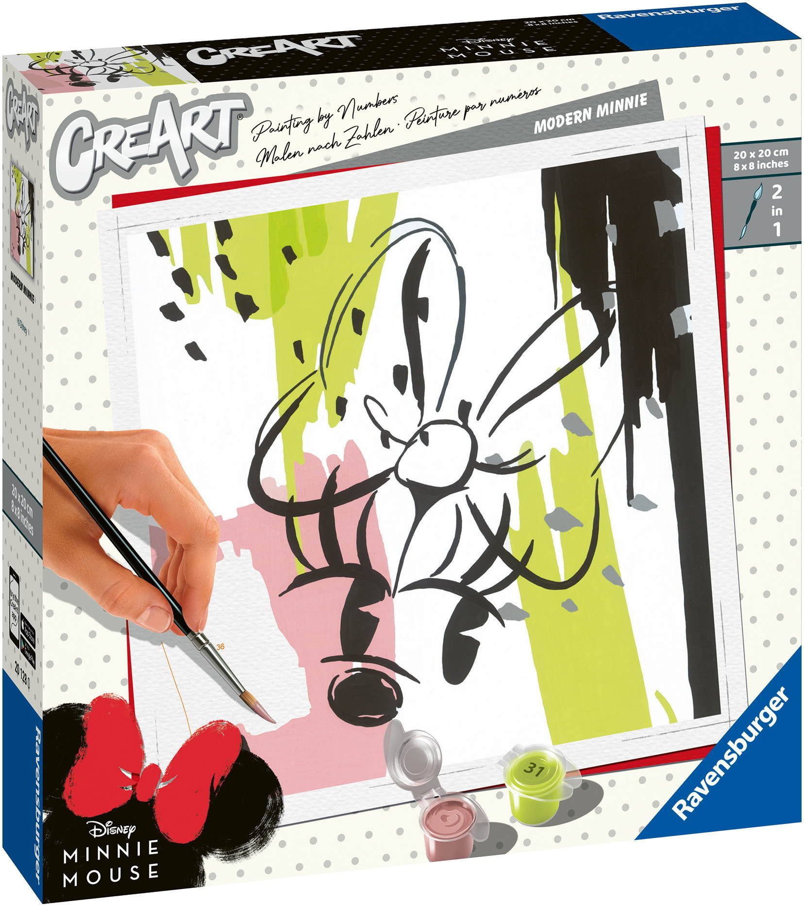 Ravensburger Malen nach Zahlen Malen nach Zahlen CREART Trend Serie Quadrat Modern Minnie 20128