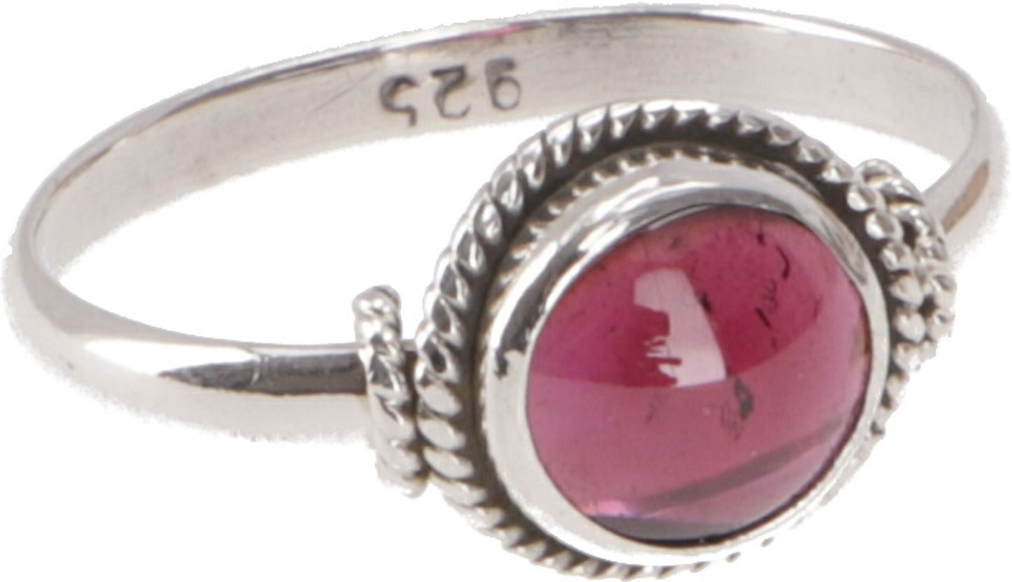 Guru-Shop Silberring Boho Silberring, filigraner Edelsteinring mit..