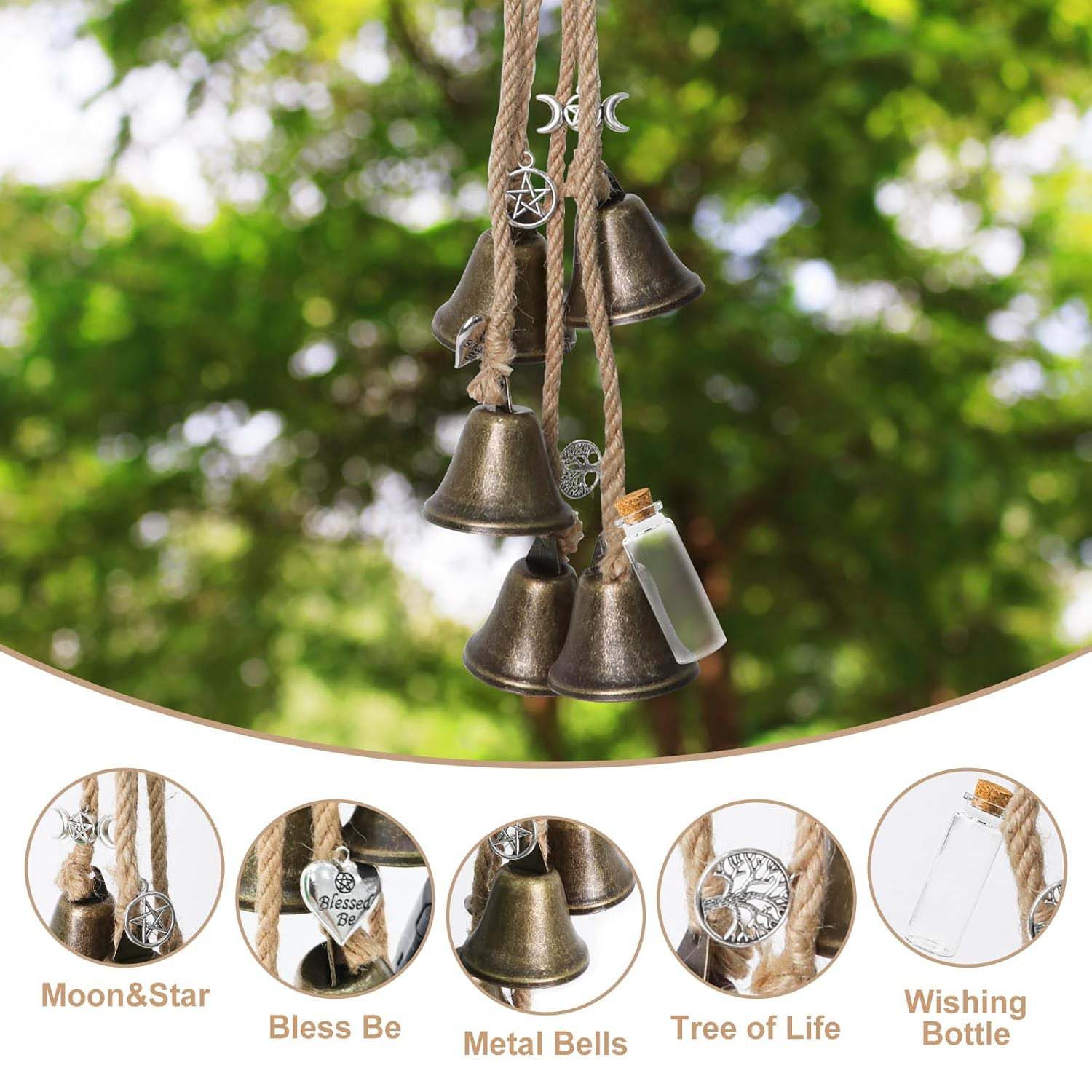 trends for living Windspiel Weihnachtsdekoration Boho-Windspiel Segen Glocke 6 Glocken (38mm)