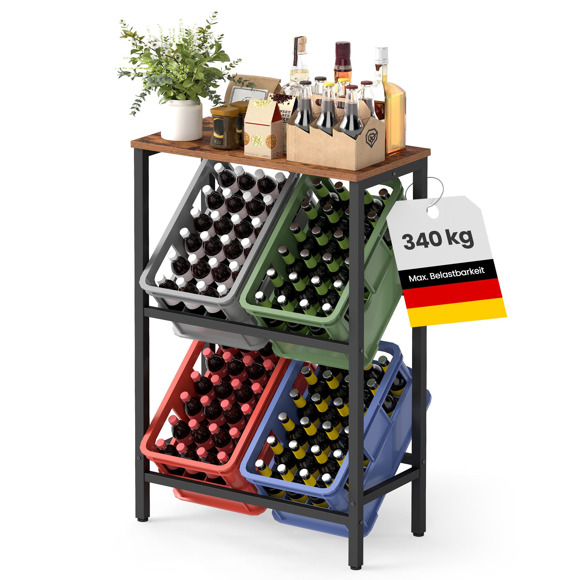 SONGMICS Flaschenregal Getränkekistenregal Aufbewahrungsregal Getränkeregal günstig online kaufen