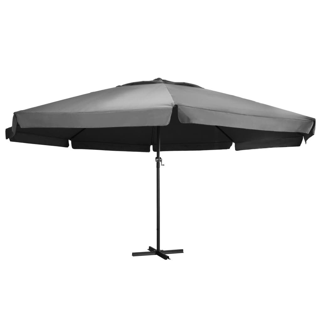 vidaXL Sonnenschirm Sonnenschirm mit Aluminium-Mast 600 cm Anthrazit