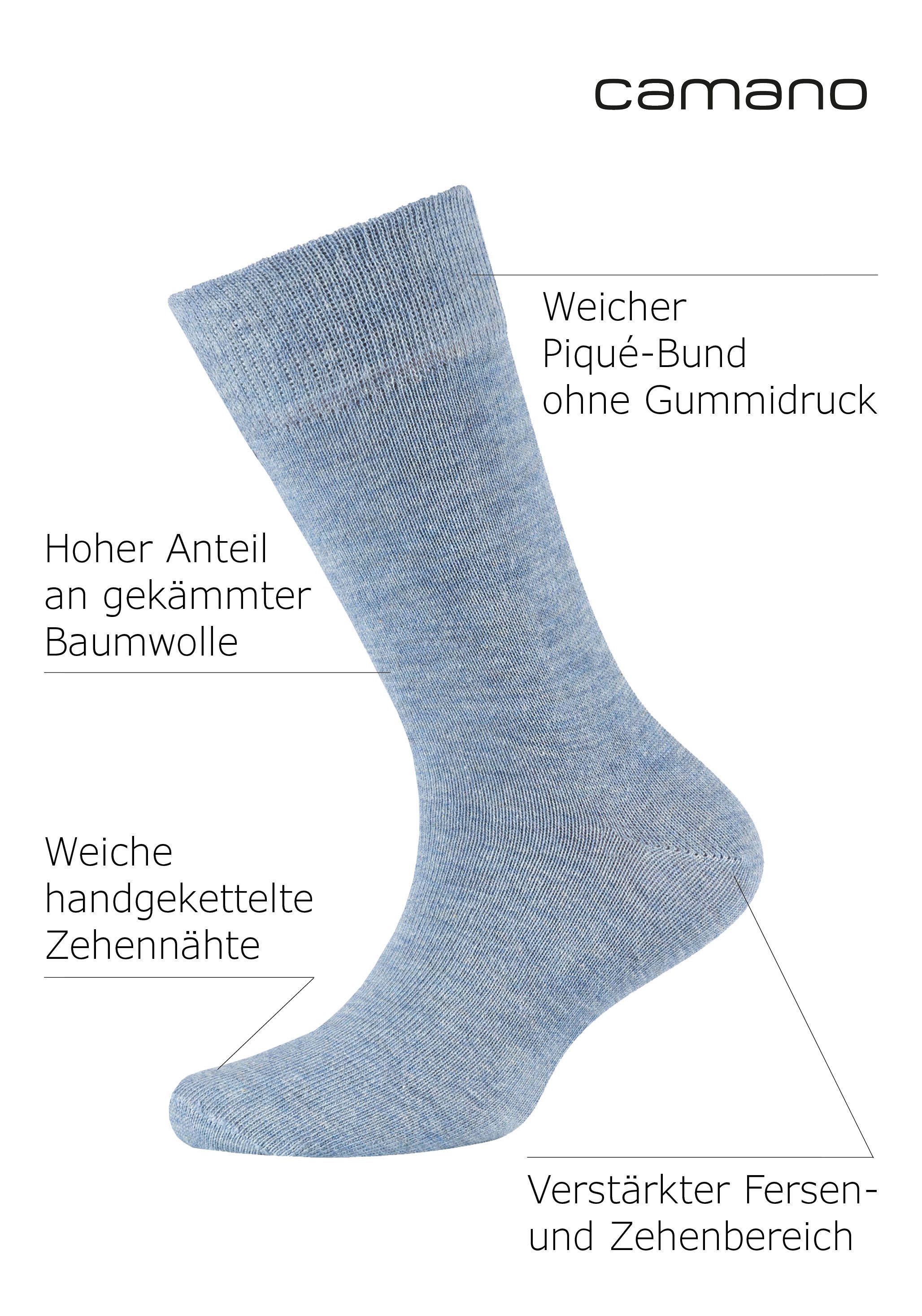 Camano Socken ca-soft (6 Paar) mit Komfortbund und gepolsterten Zehen-/Fersenbereich