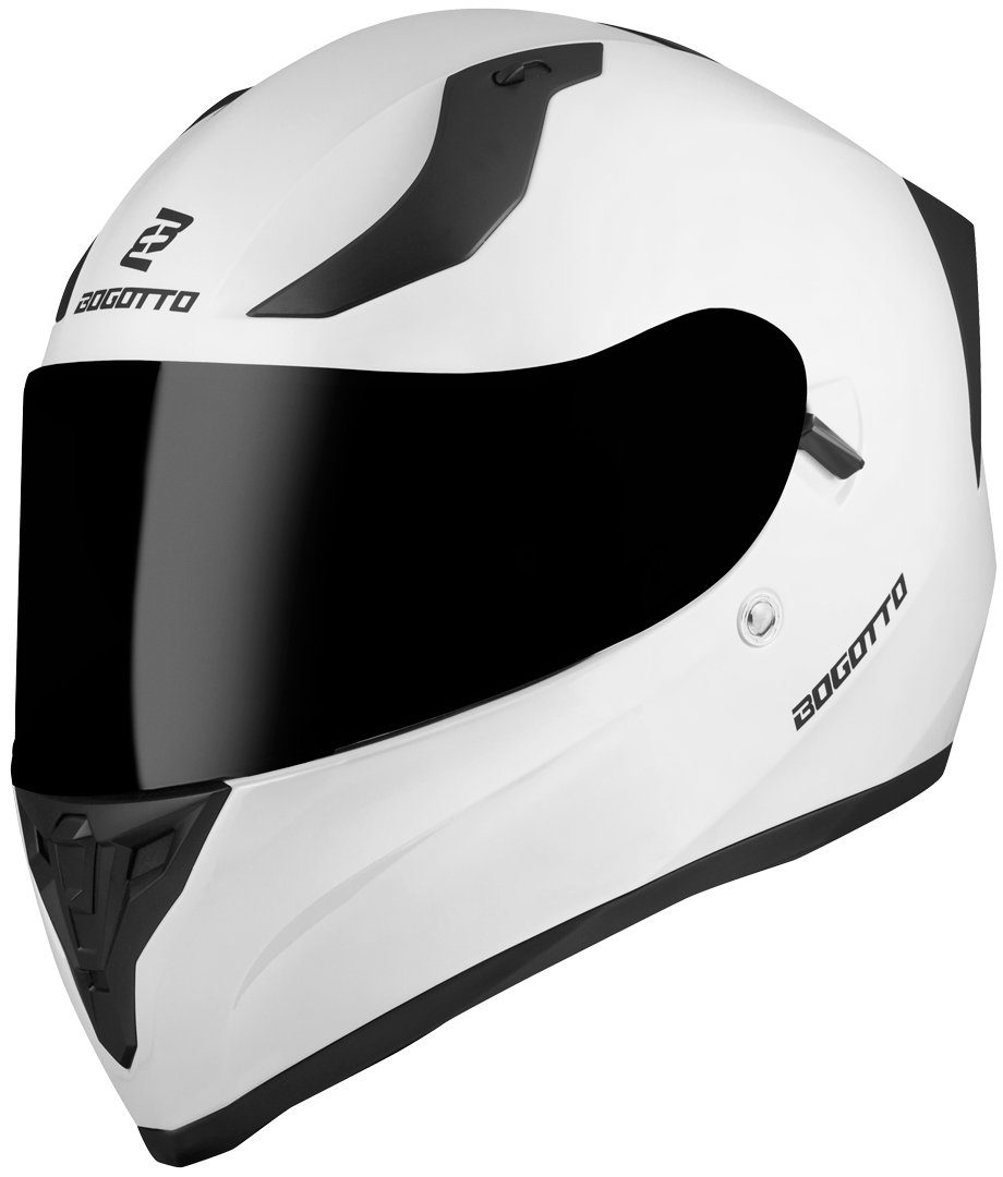 Bogotto Motorradhelm H128 Solid Helm, integriertes Sonnenvisier