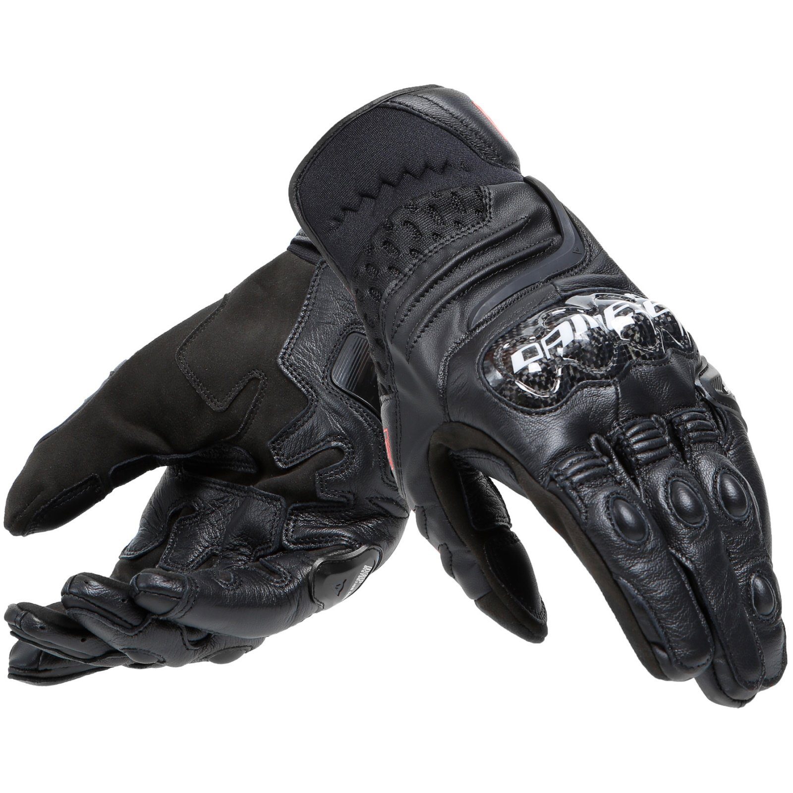 schwarz Dainese Motorradhandschuhe 4 Carbon / schwarz Dainese Black Kurz Sporthandschuhe