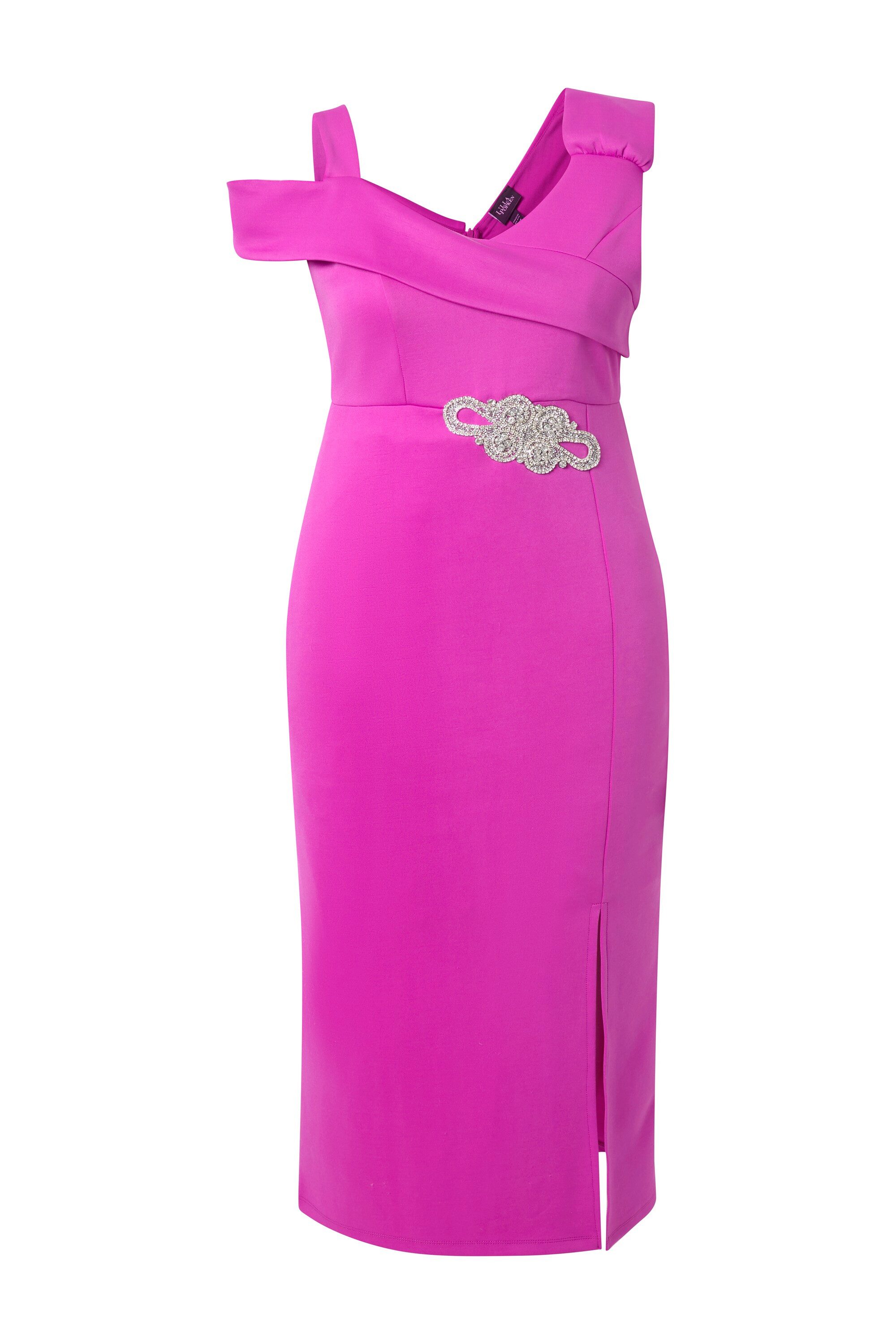 Ulla Popken Maxikleid Maxi-Jerseykleid drapiert Applikation V-Ausschnitt günstig online kaufen