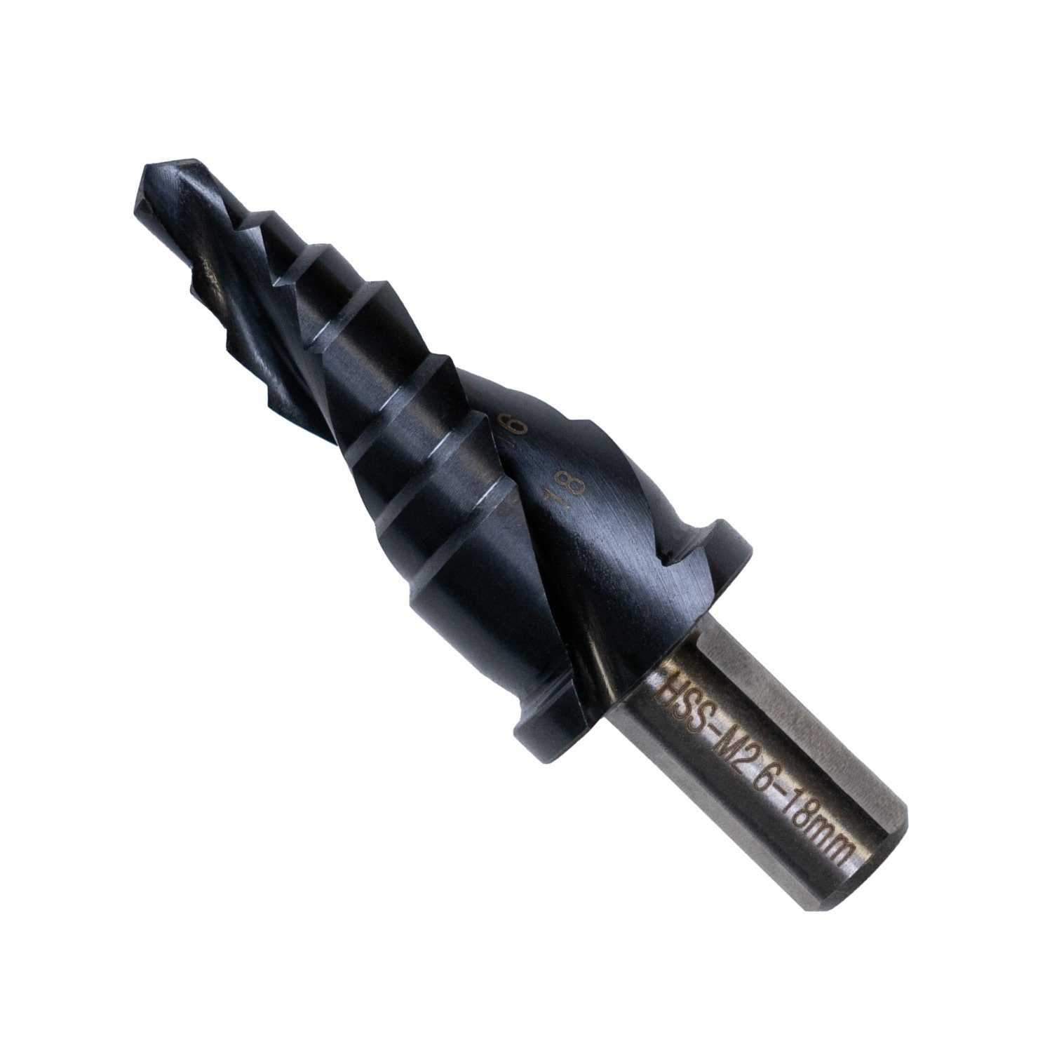 TWISTDRILL Stufenbohrer Stufenbohrer HSS 6-18,0 mm, TiALN-Beschichtung, Spiralnut