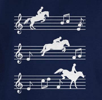 Shirtracer T-Shirt Pferde auf Musiknoten - weiß Pferd