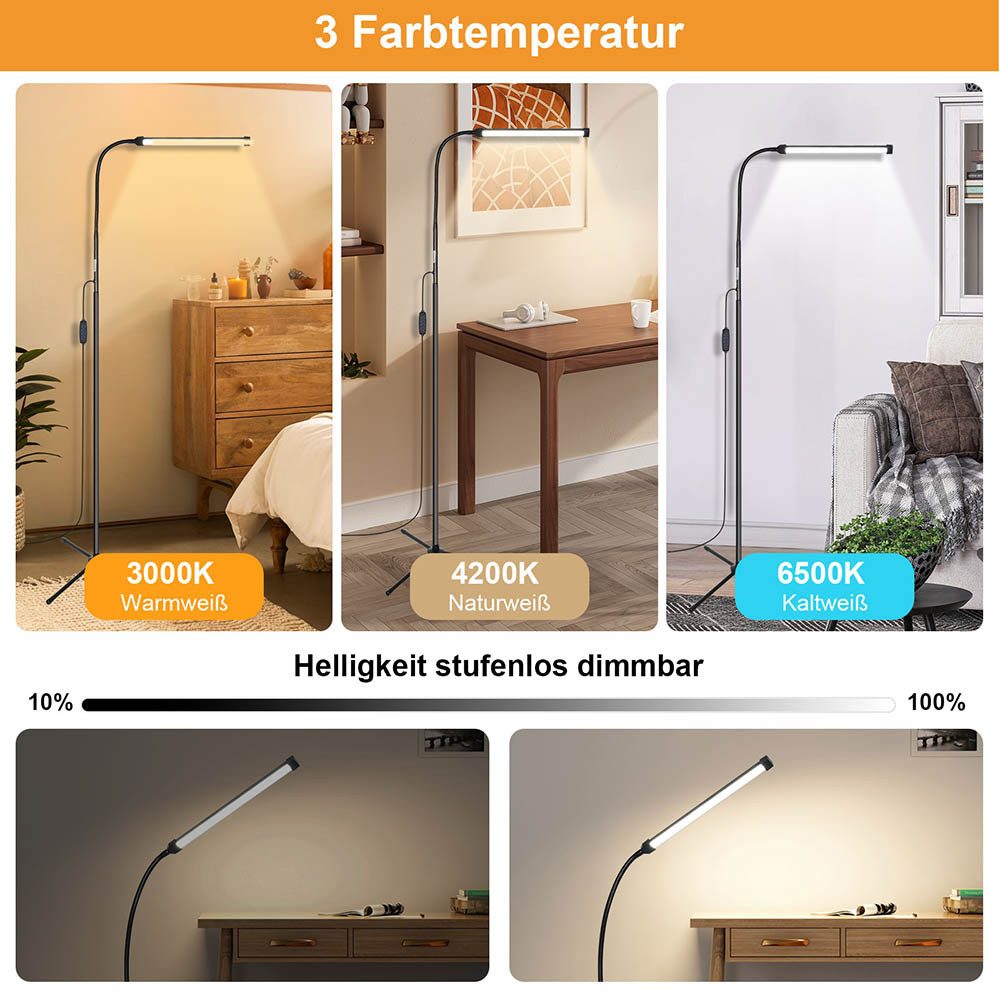 LMaxhome LED Stehlampe Wohnzimmer Dimmbar mit günstig online kaufen