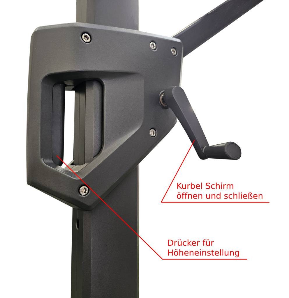 TEICO GROUP Ampelschirm Ampelschirm inkl. befüllbaren Schirmständer, LxB: 400x300 cm, schwenkbar, kippbar, drehbar, Aluminium, Polyester