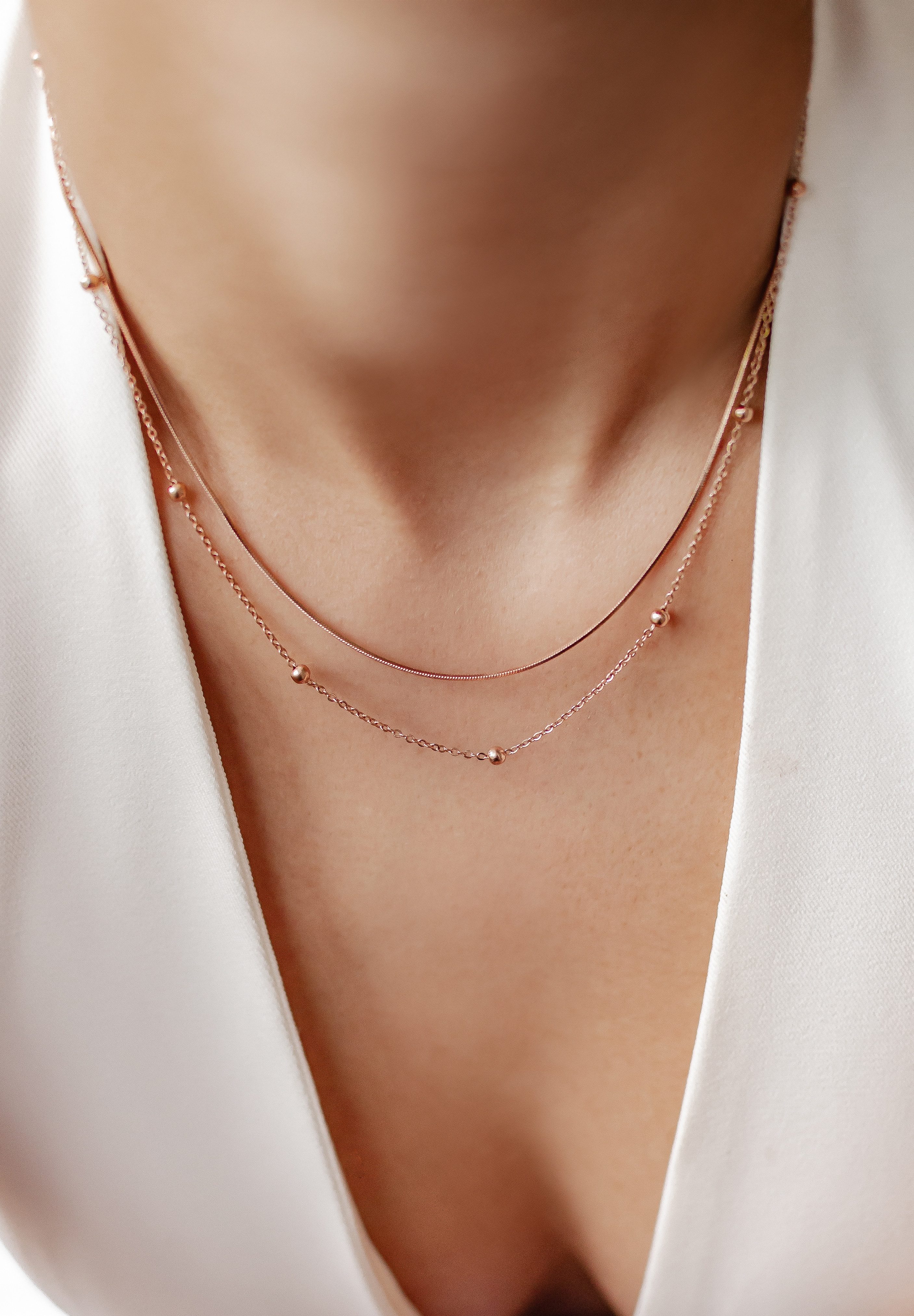 Hey Happiness Edelstahlkette Layer Kugel, 18K günstig online kaufen