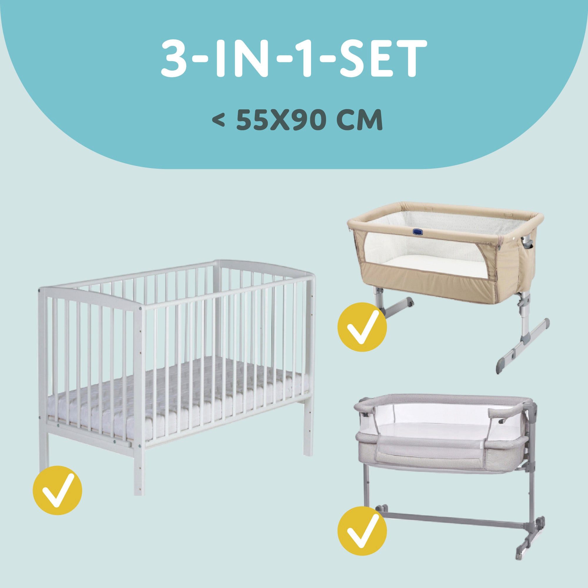 Totsy Baby Spannbettlaken Spannbettlaken Kinderwagen Set 90x55 cm 3er günstig online kaufen