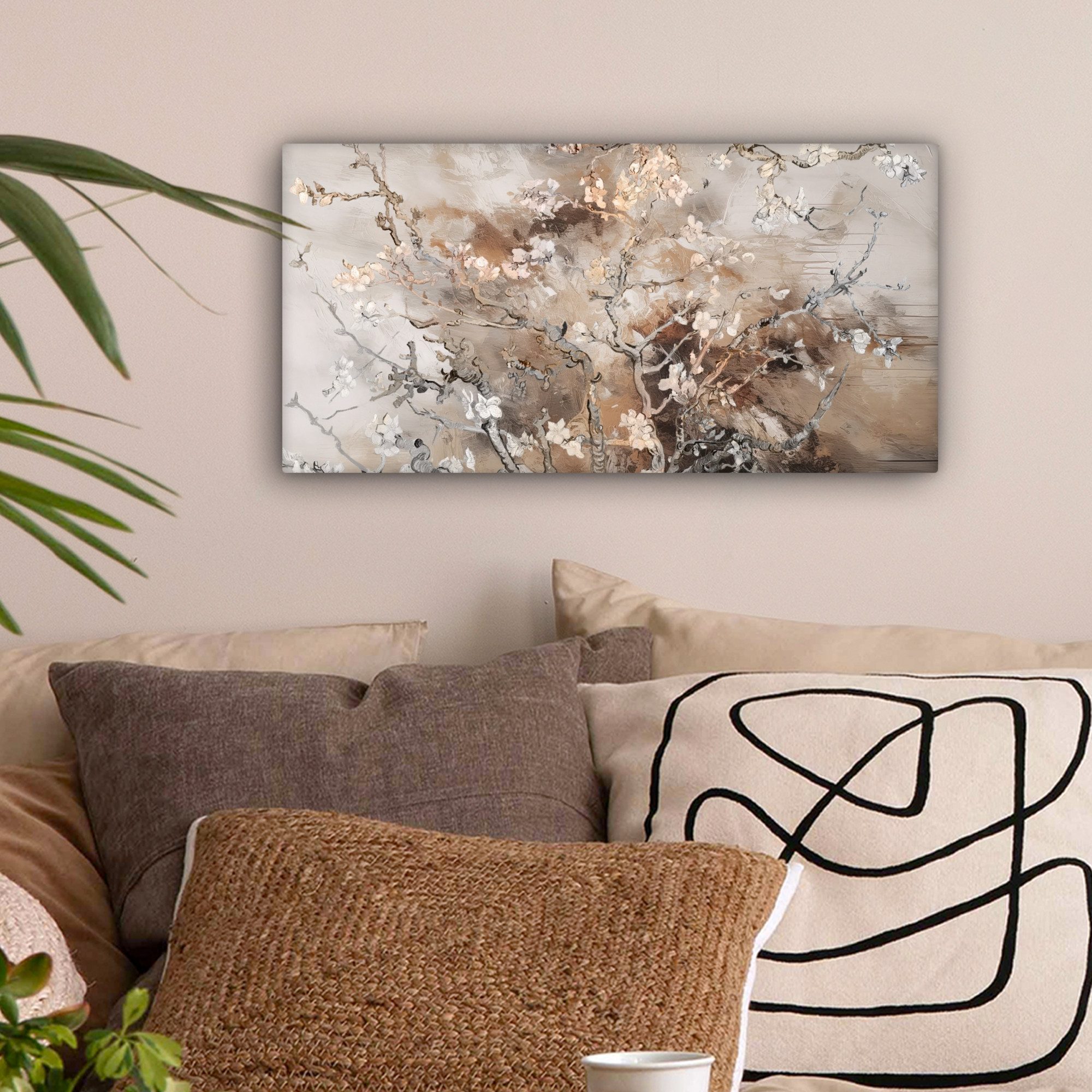 OneMillionCanvasses® Leinwandbild Panorama Mandelblüte - Kunst günstig online kaufen