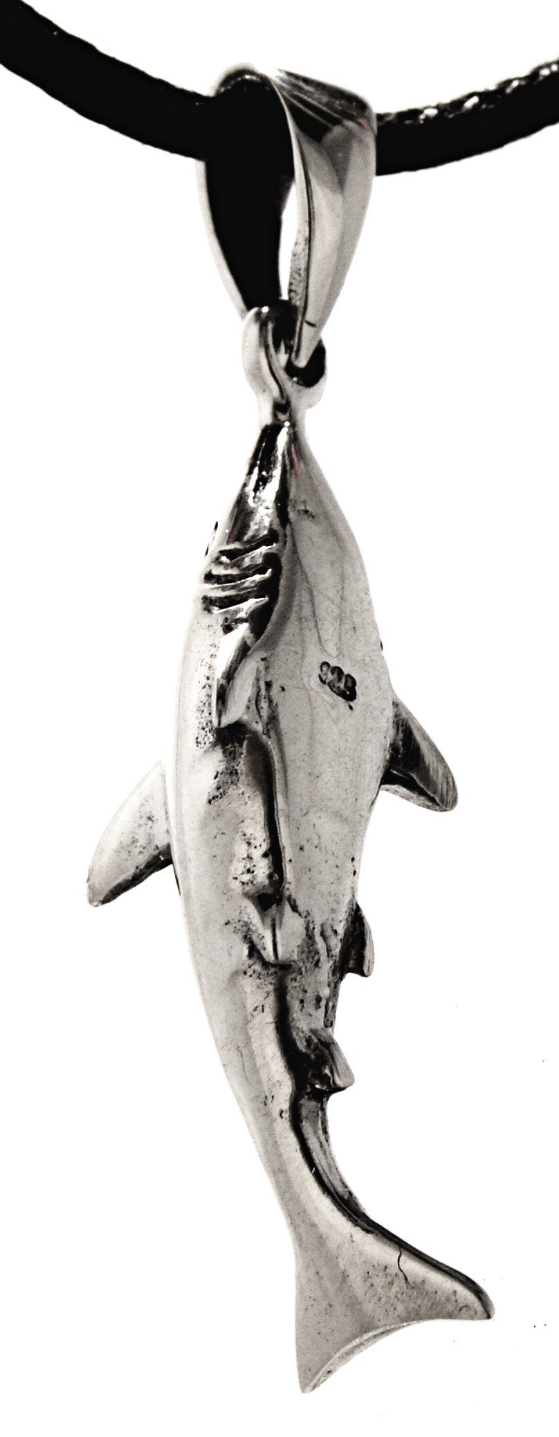 Haifisch Sterling aus Kettenanhänger Hai Silber Leather 925 Shark of Kiss