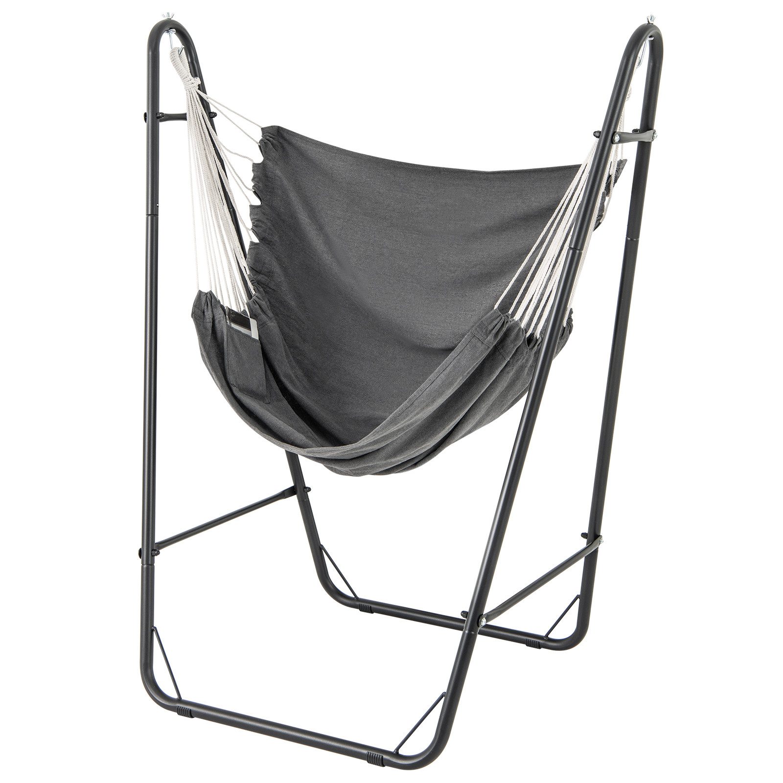 COSTWAY Hängesessel, Hängeschaukel mit Seitentasche, Hängestuhl bis 120kg