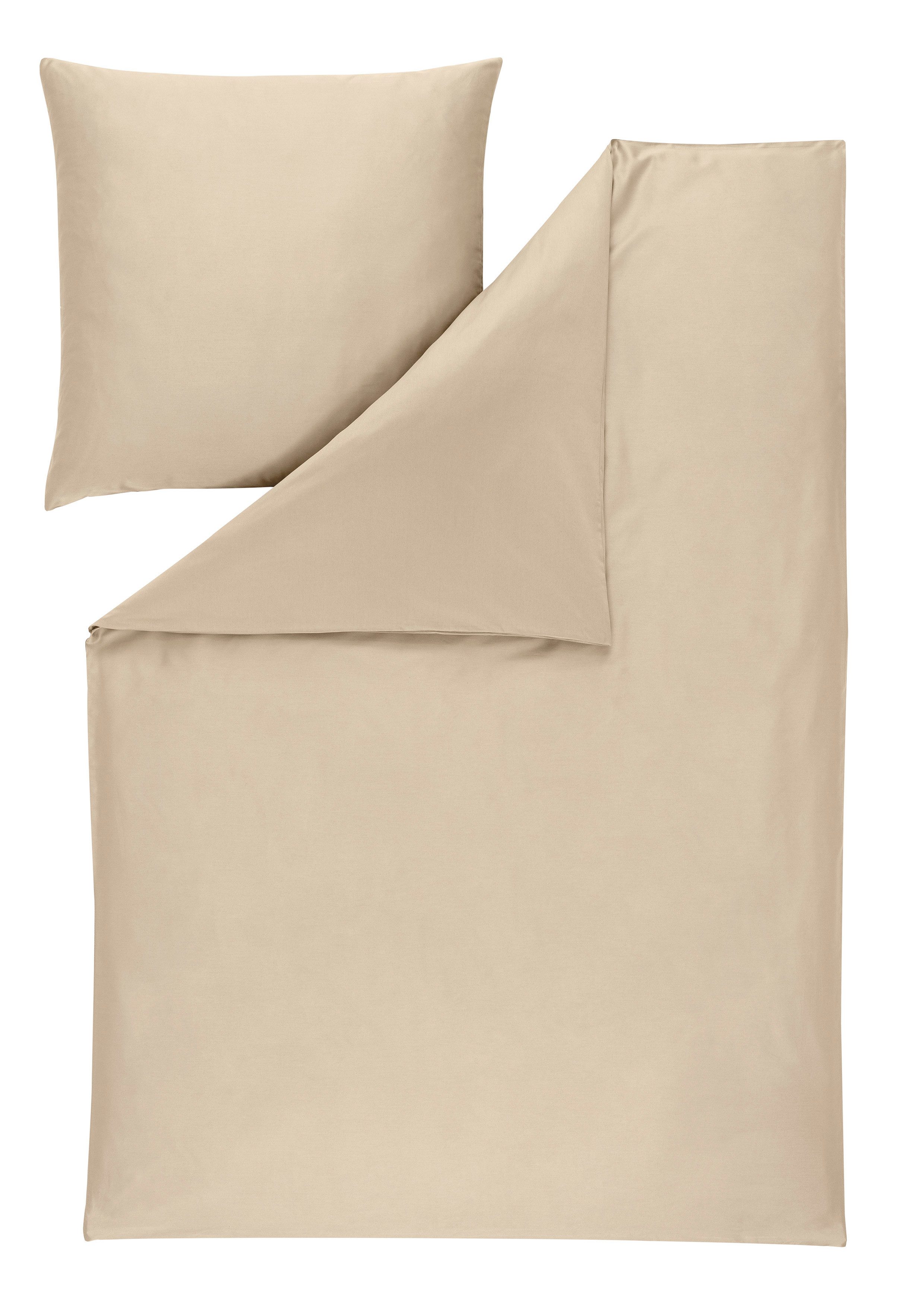 Estella Kissenhülle Mako Satin Kopfkissenbezüge Atelier Valetta Uni kiesel 40x80, (1 Stück), Kissenhülle Kopfkissenbezug Kissenbezug