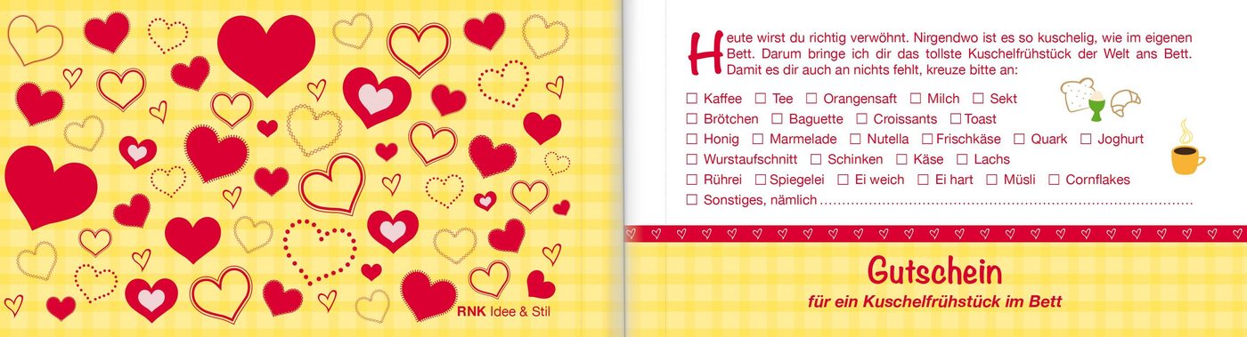 Thumbnail - RNK Verlag Notizheft Gutscheinheft / "12 Gutscheine für meinen Schatz"