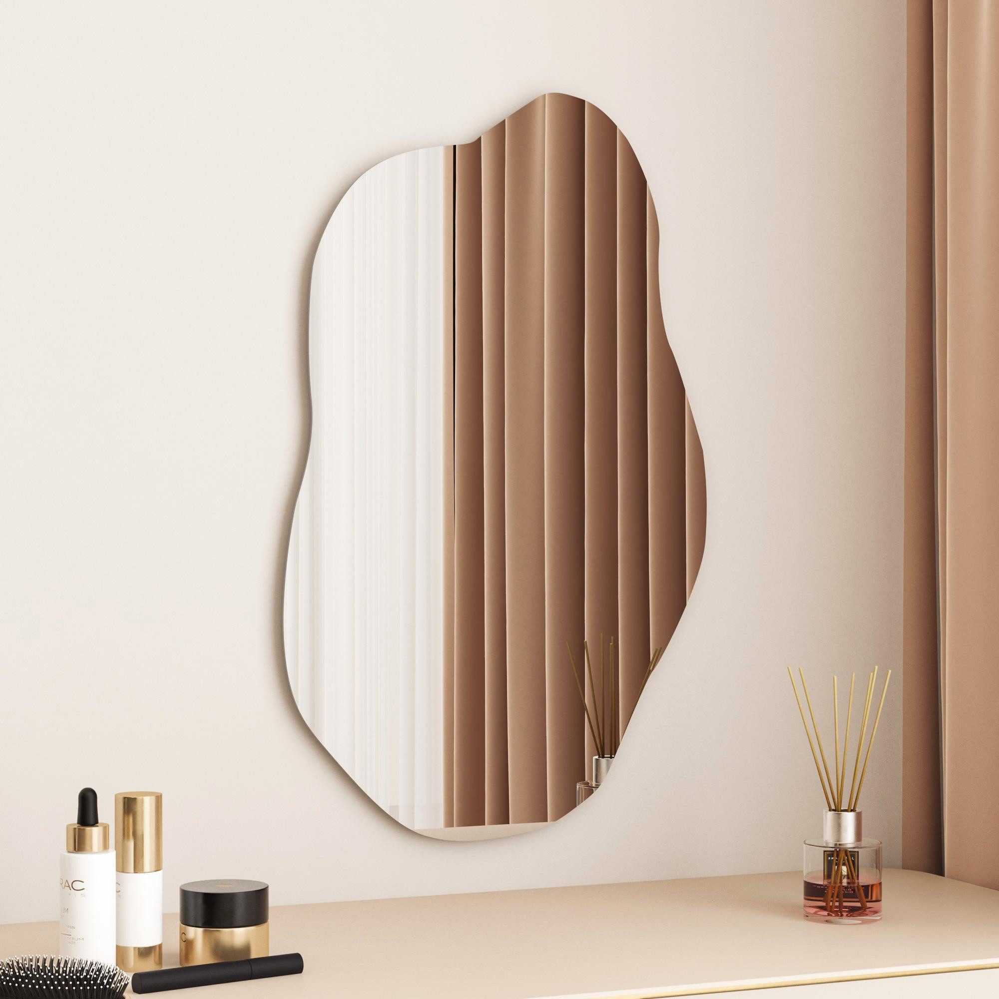 WDWRITTI Schminkspiegel Wand Kosmetikspiegel Wandspiegel Asymmetrisch Rahme günstig online kaufen