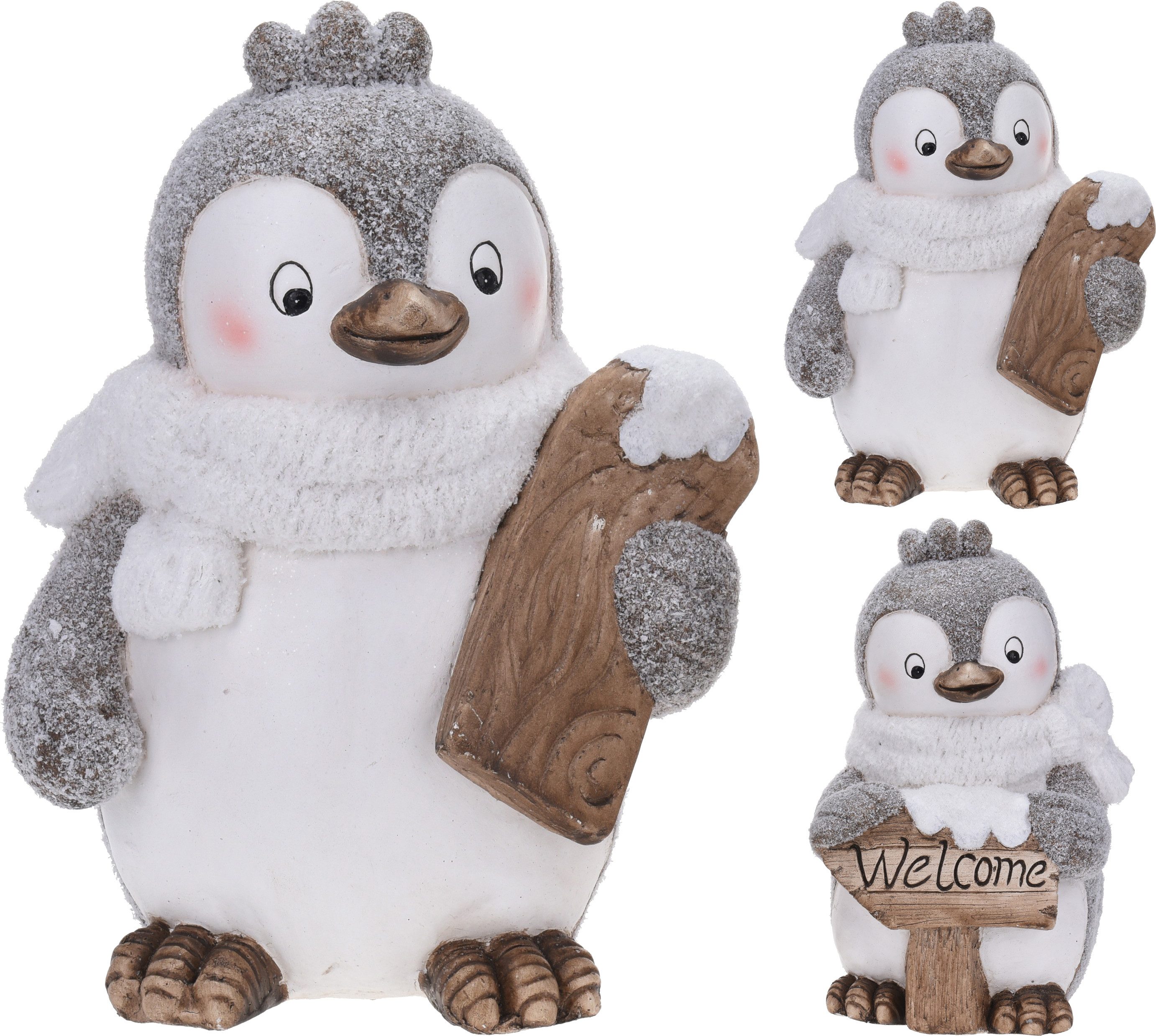 Koopman Dekofigur Pinguine 2er Set aus Poly – 36 cm – wetterfeste Winterdeko (2er-Set)