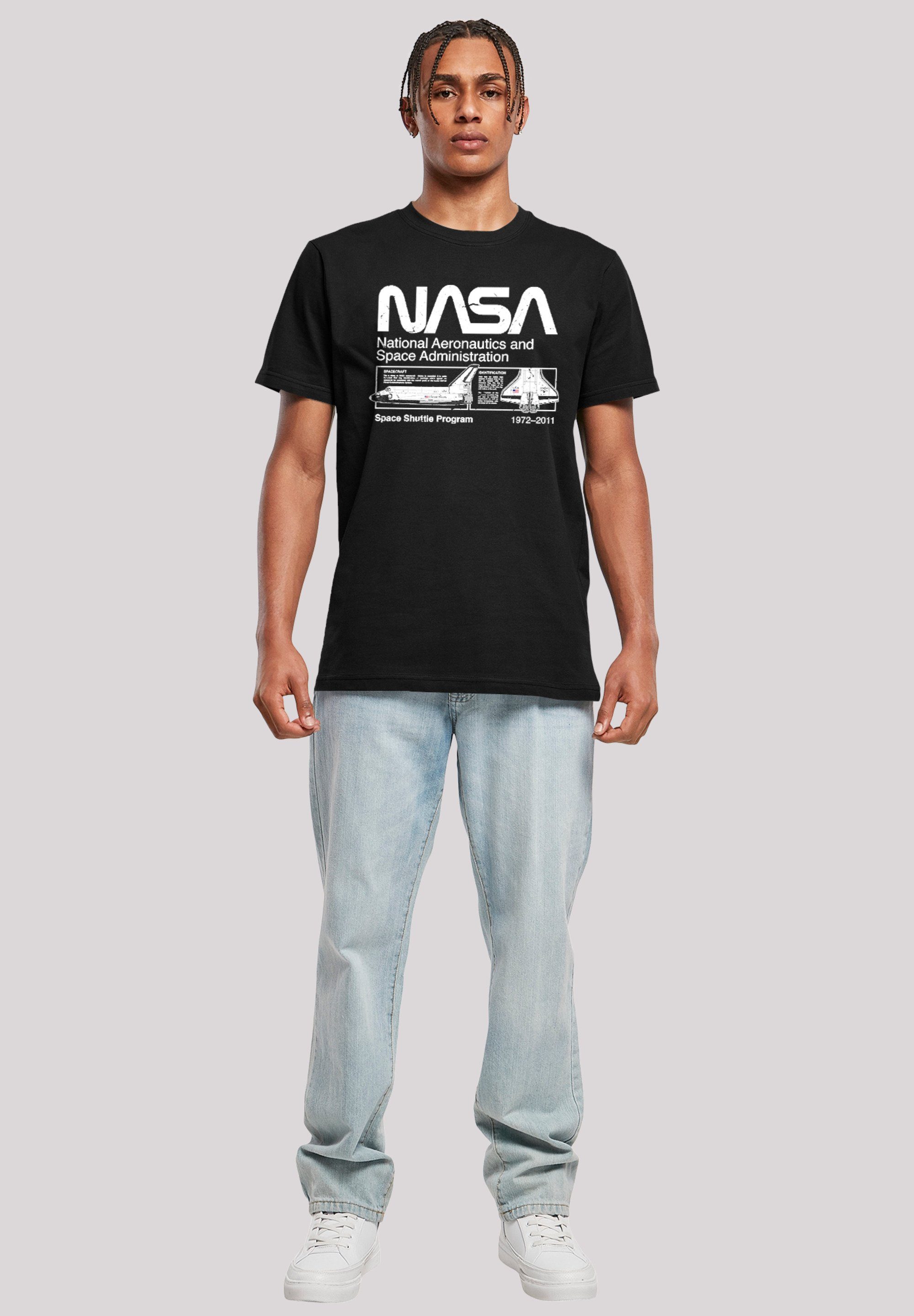 F4NT4STIC T-Shirt NASA Classic Herren,Premium Merch,Regular-Fit,Basic,Bedruckt Shuttle Black Space