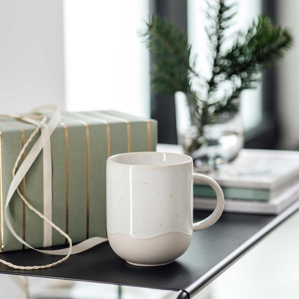 like. by Villeroy & Boch Becher Winter Glow Henkelbecher 360 ml 6er Set, 6-tlg., Porzellan