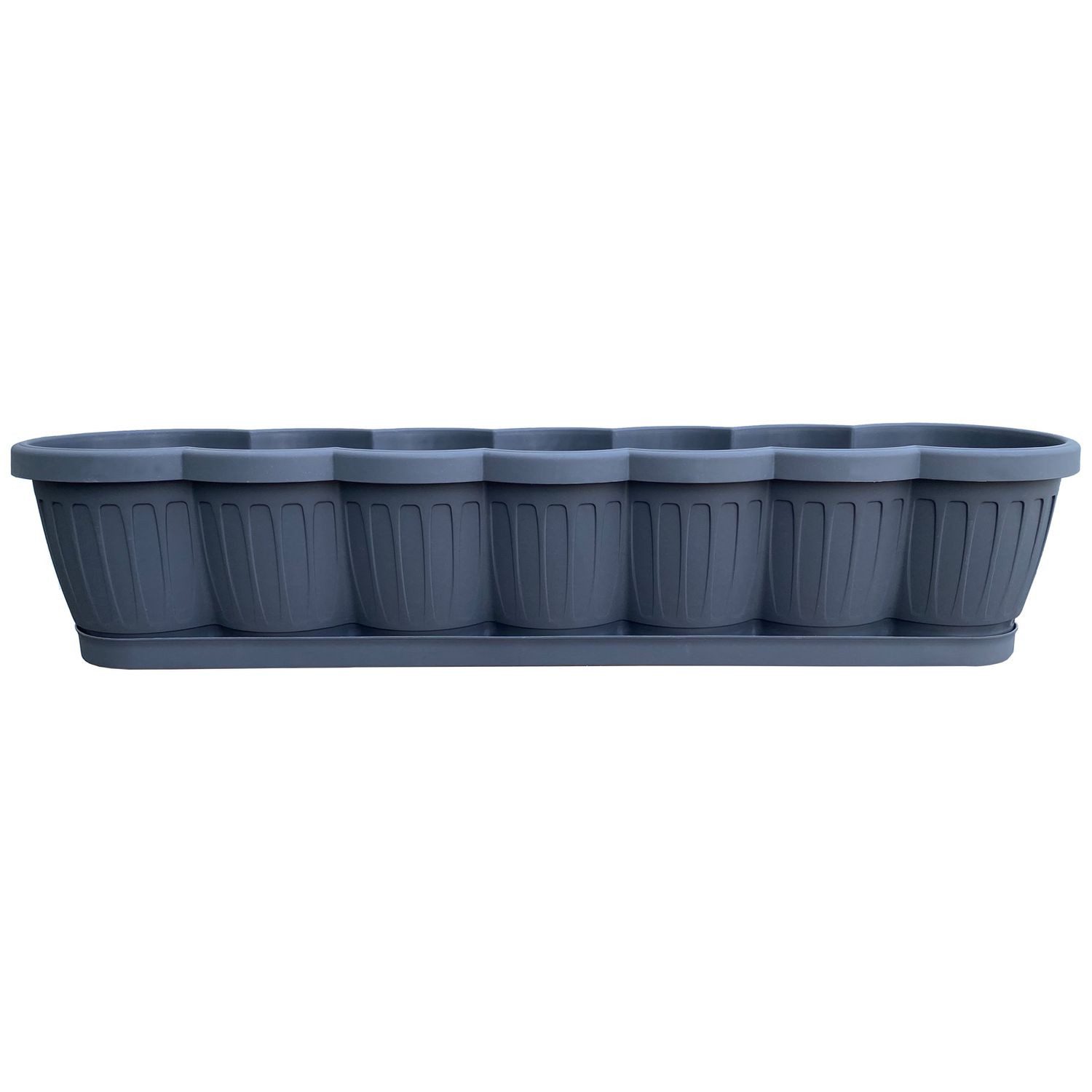 Thumbnail - BURI Blumenkasten 1er Set 80cm Blumenkasten Pflanzkasten Anthrazit mit Bewässerung