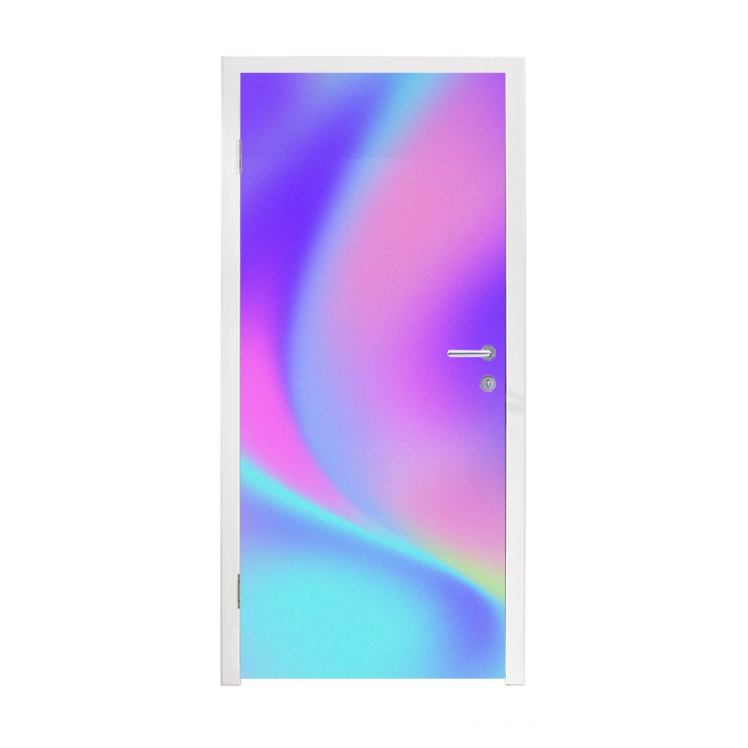 MuchoWow Geometrie, (1 mit bedruckt, Fototapete 75x205 St), Türtapete Tür, Bild lila cm Abstraktes für Matt, Türaufkleber,