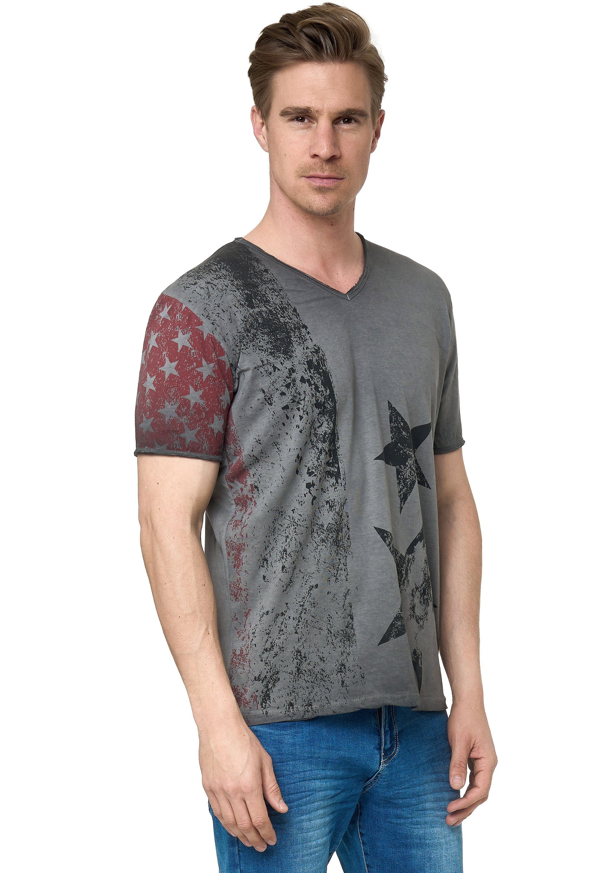 Rusty Neal V-Neck mit T-Shirt anthrazit