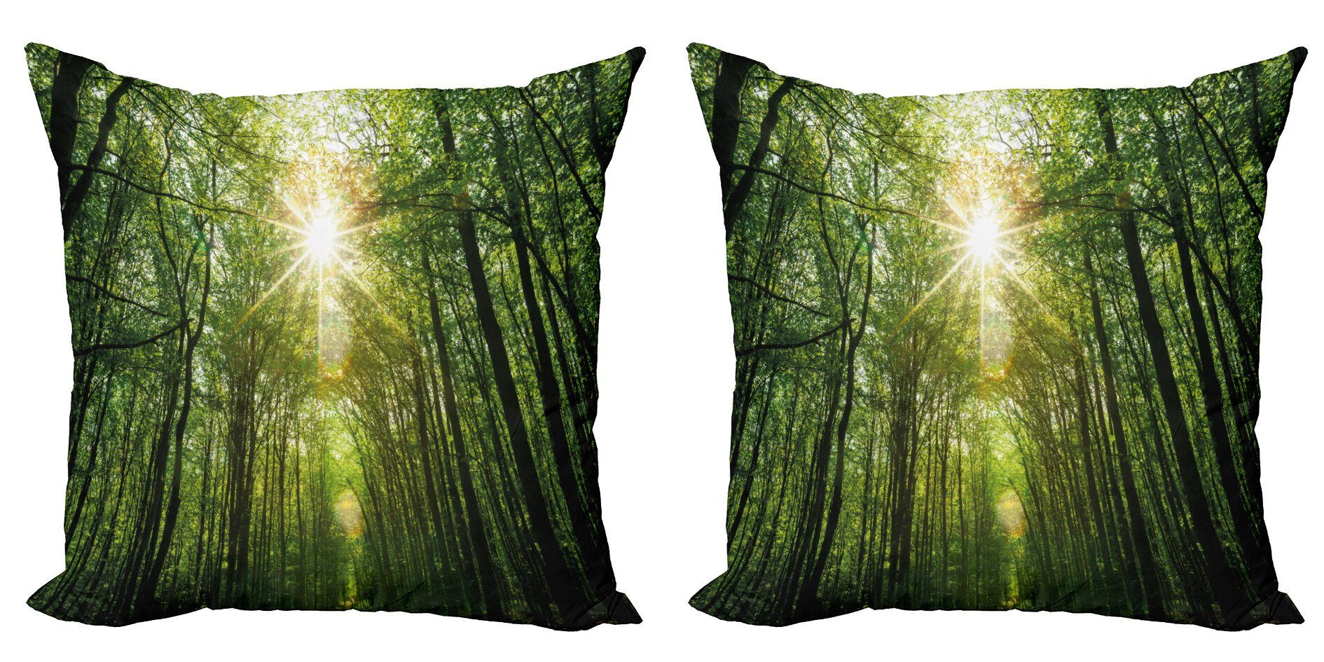 Kissenbezüge Modern Accent Doppelseitiger Digitaldruck, Abakuhaus (2 Stück), Wald Sommer-Baum Untersicht