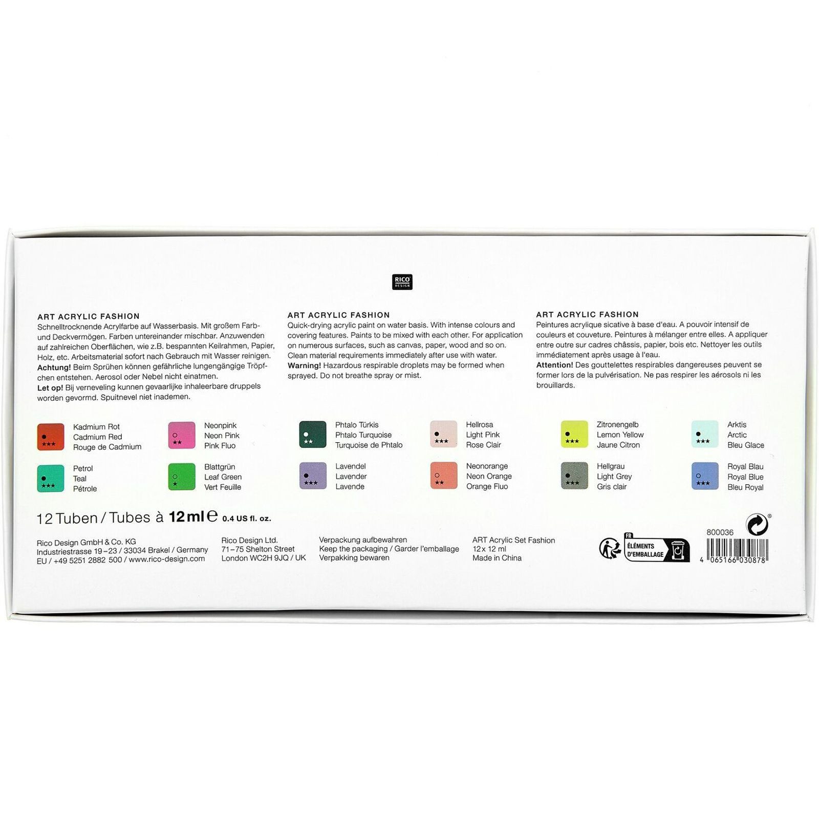 Rico Design Acrylfarbe ART Acrylic Farbe