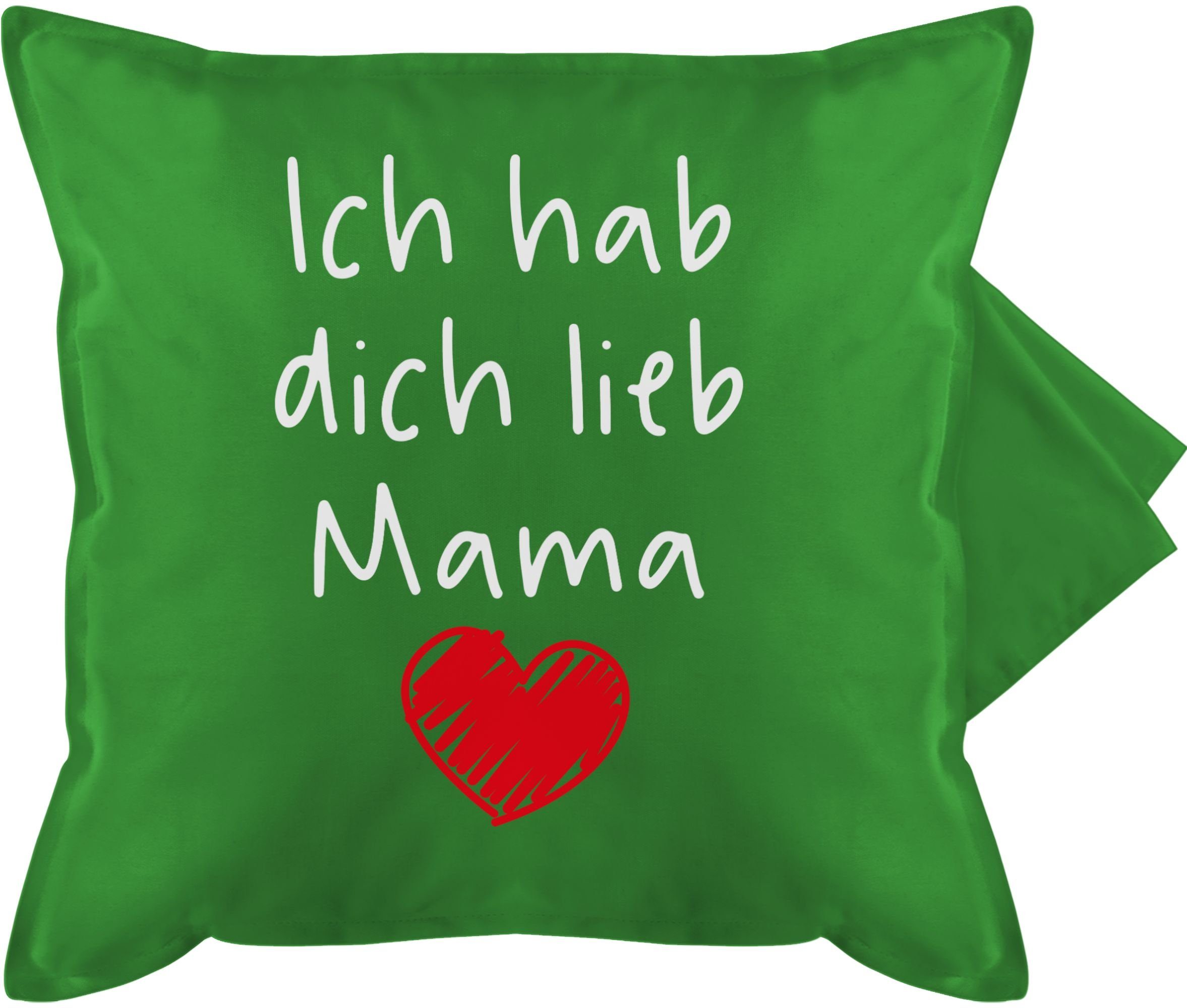 Kissenbezüge Ich hab dich lieb Mama Herz weiß, Shirtracer (1 Stück