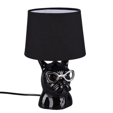 etc-shop Tischleuchte, Leuchtmittel nicht inklusive, Tischleuchte Nachttischlampe Esszimmerlampe Keramik Tischlampe Textil