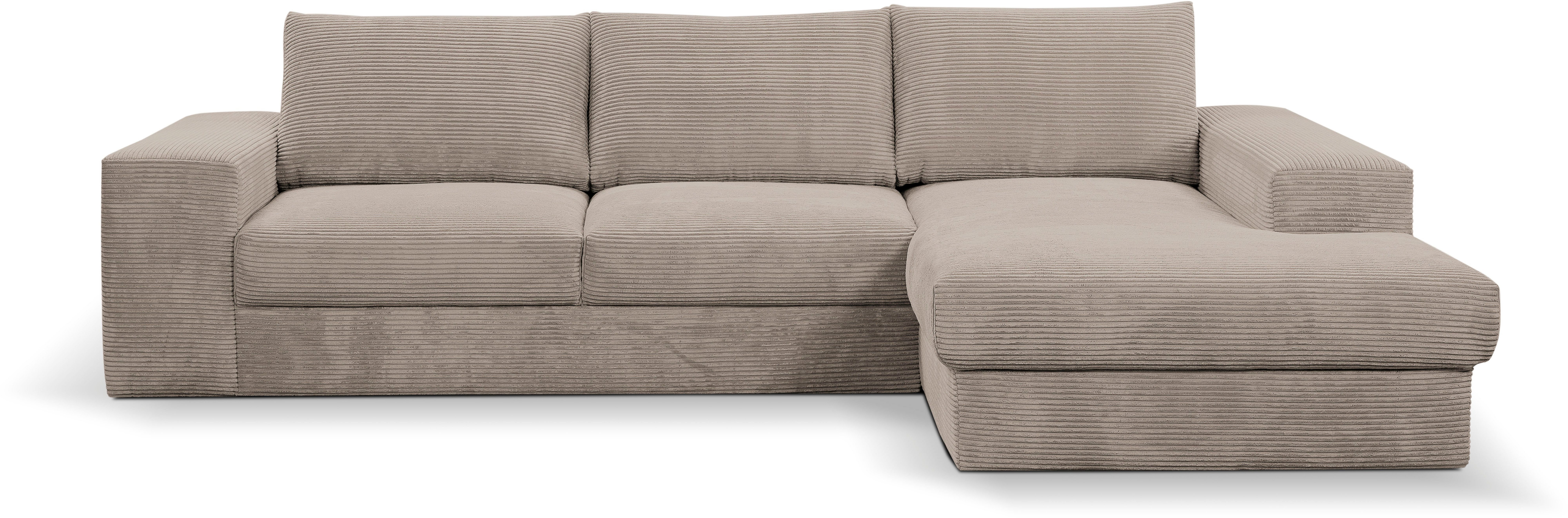 WERK2 Ecksofa Rozzana, Design Ecksofa mit hohem Komfort in trendig-weichem Cord & Breitcord